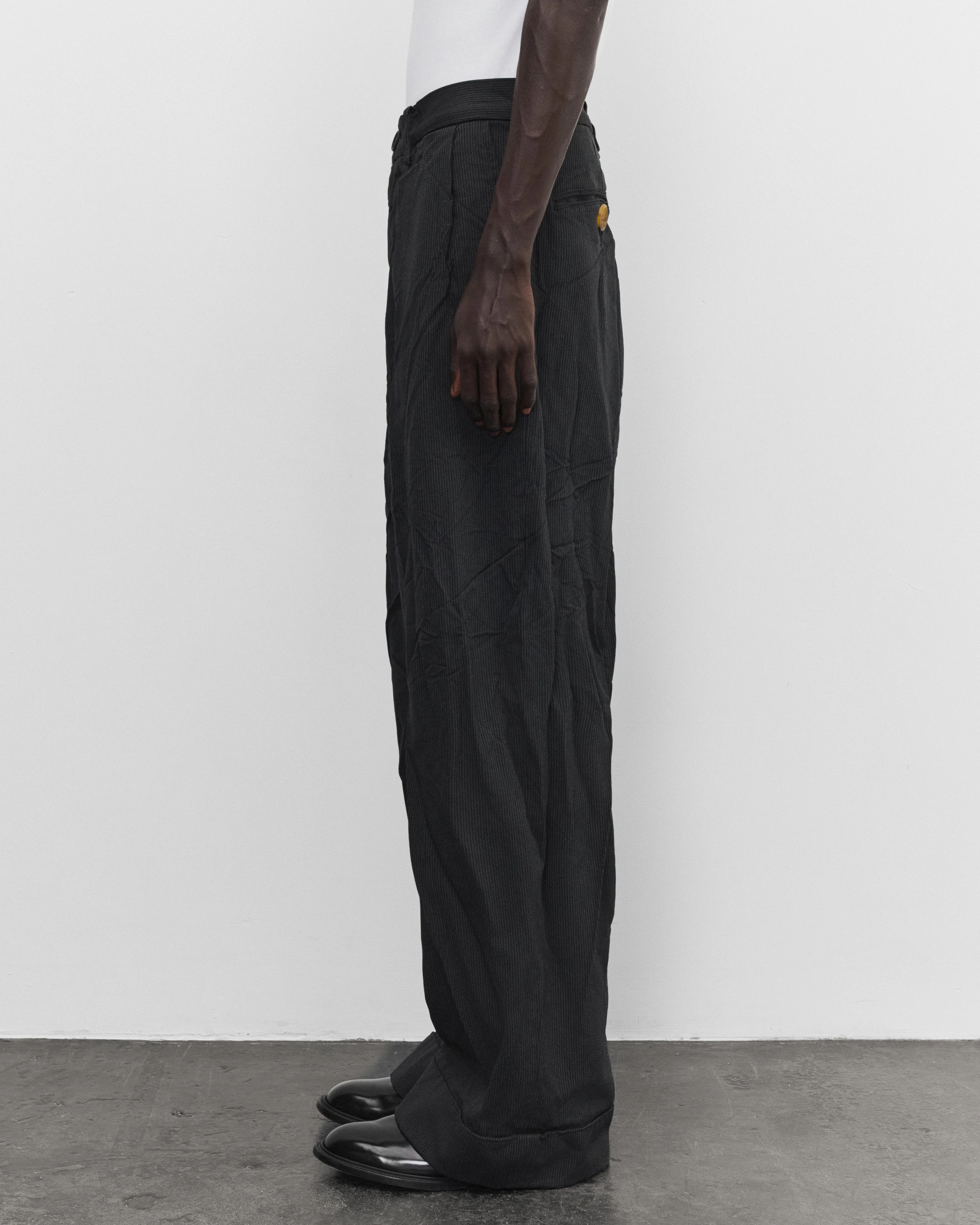 Junya Watanabe Man - Men's Herringbone Wide Fit Trousers - (Black)