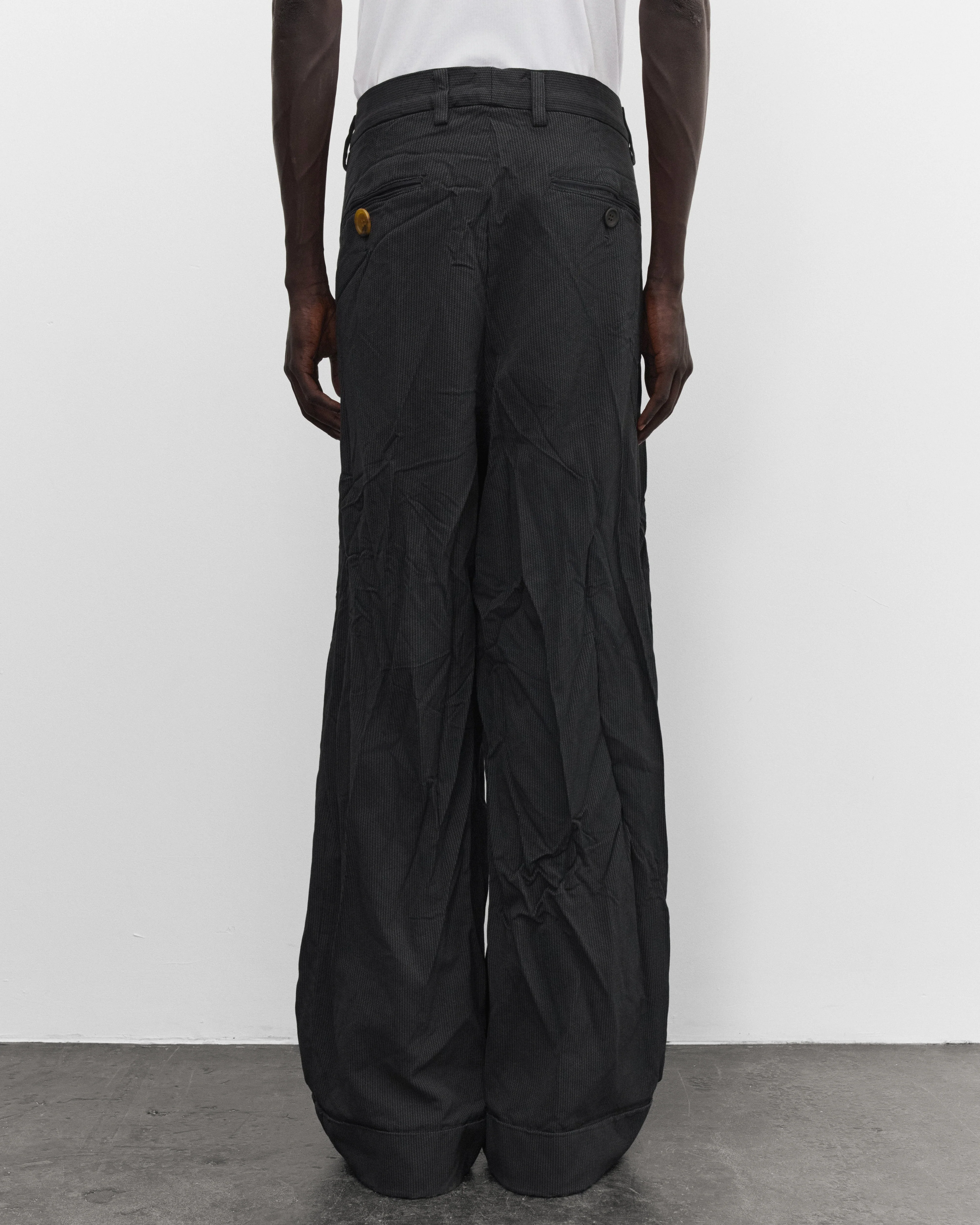 Junya Watanabe Man - Men's Herringbone Wide Fit Trousers - (Black)