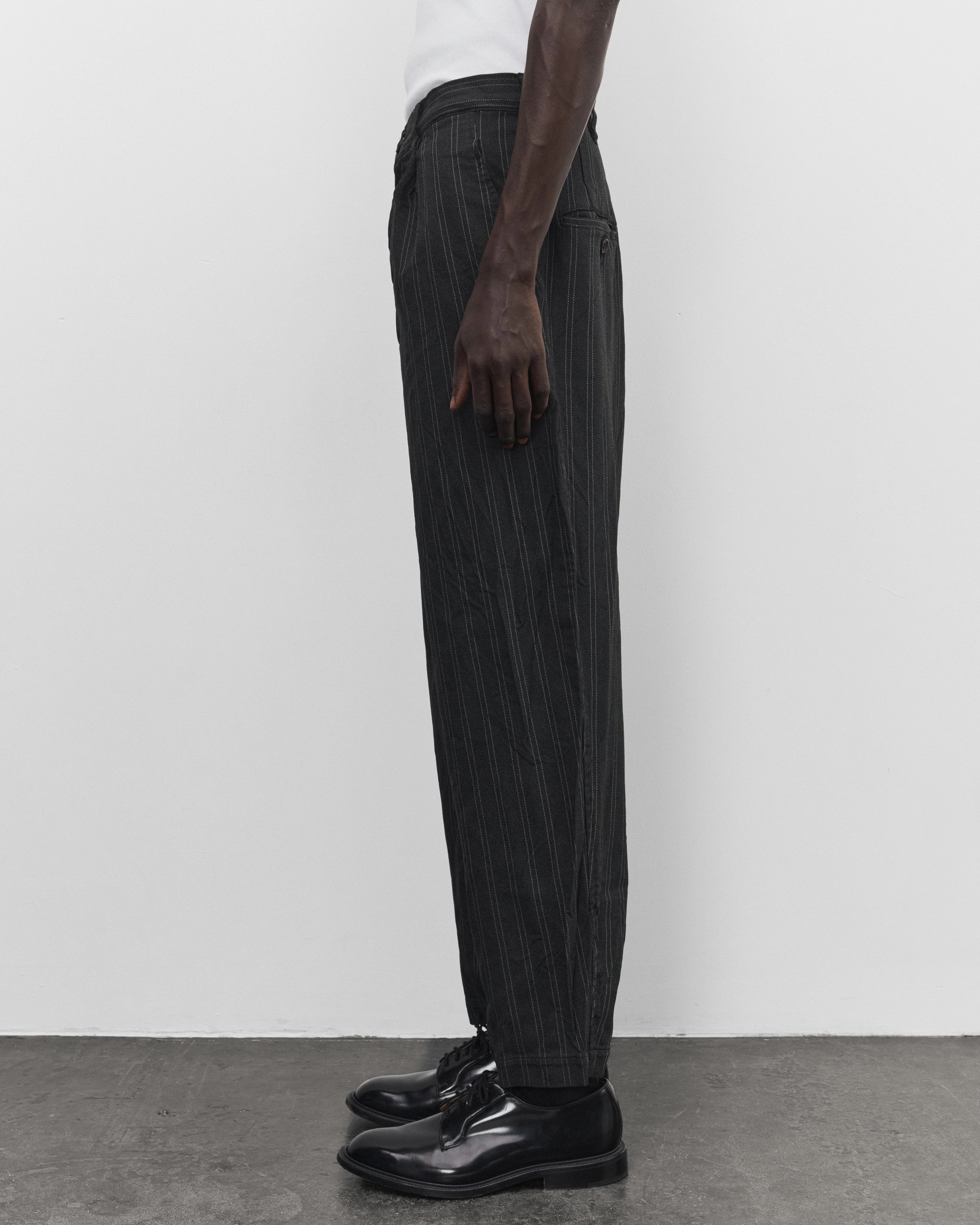 Junya Watanabe Man - Men's Pleated Stripe Trousers - (Grey/White)