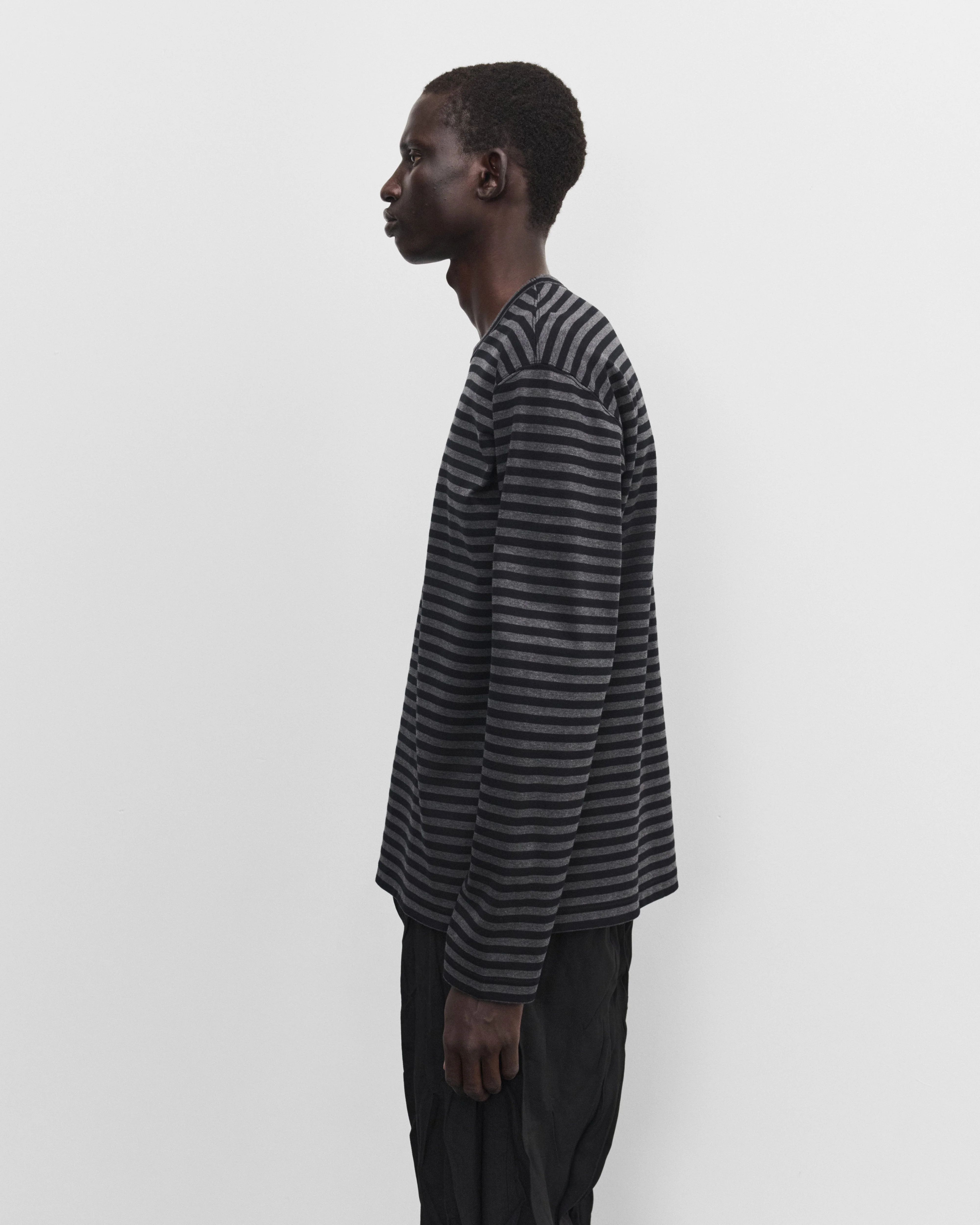 Junya Watanabe Man - Men's Longsleeve Striped T-Shirt - (Black/Grey)
