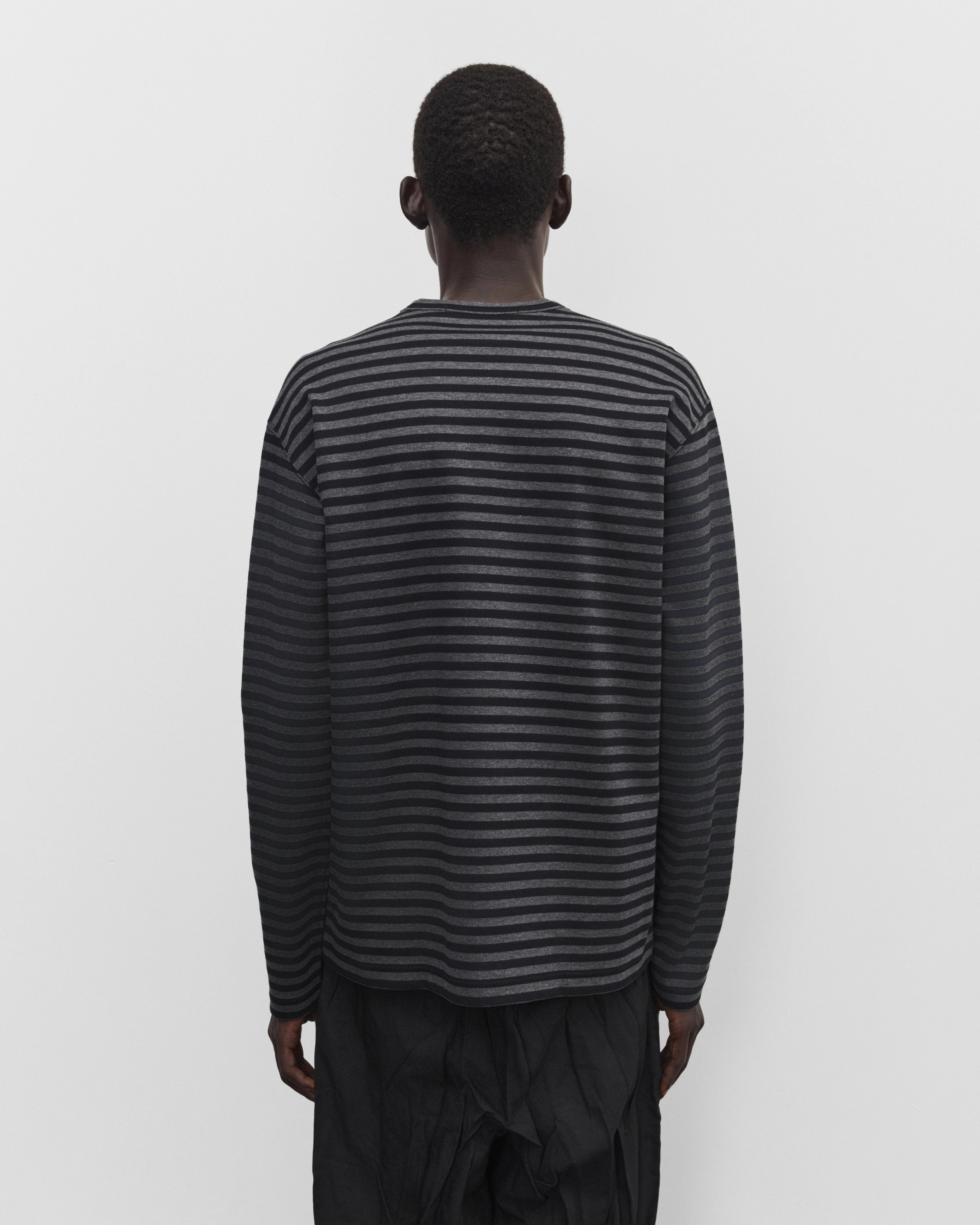 Junya Watanabe Man - Men's Longsleeve Striped T-Shirt - (Black/Grey)