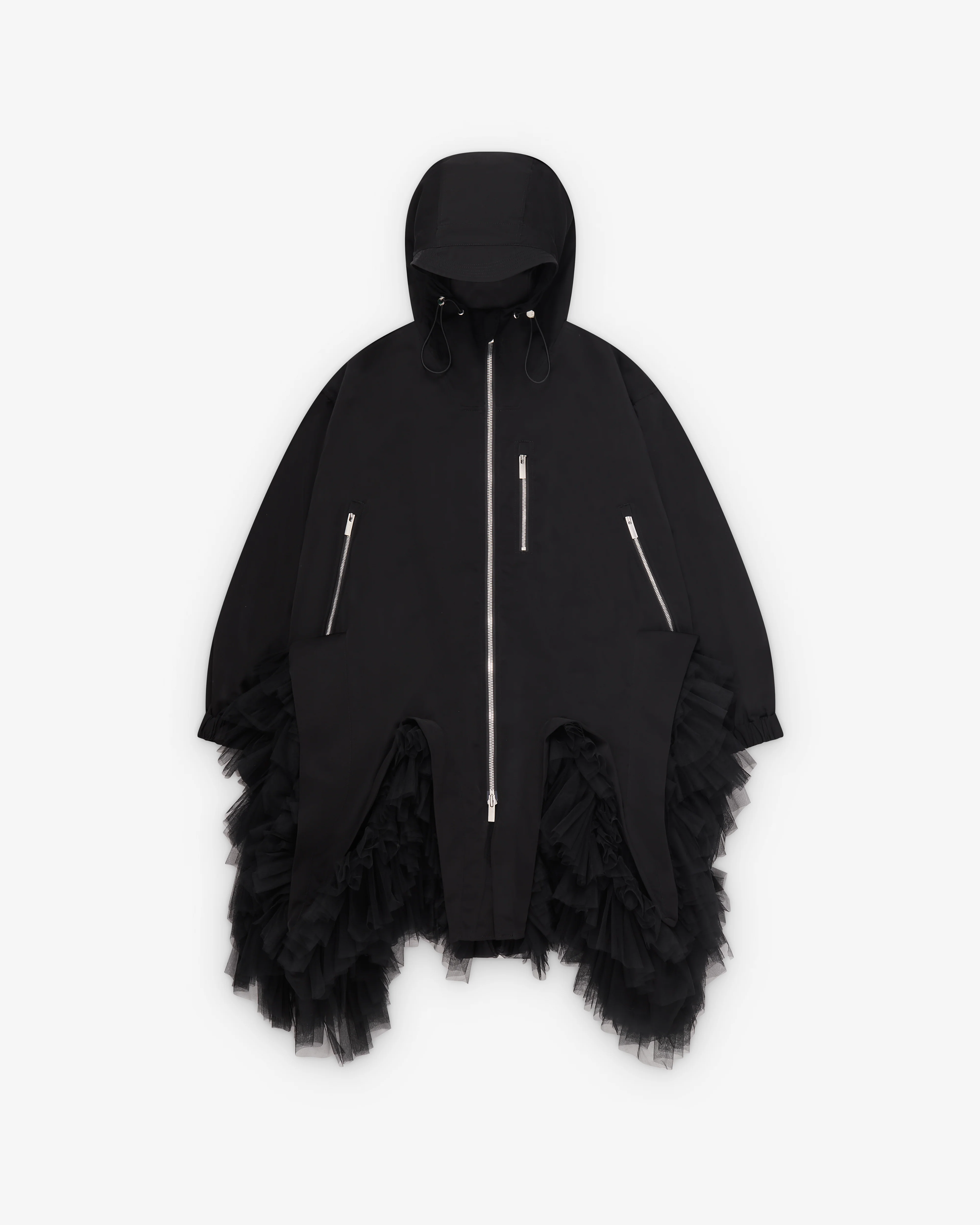 Noir Kei Ninomiya - Women's Hooded Technical Tulle Coat - (Black)