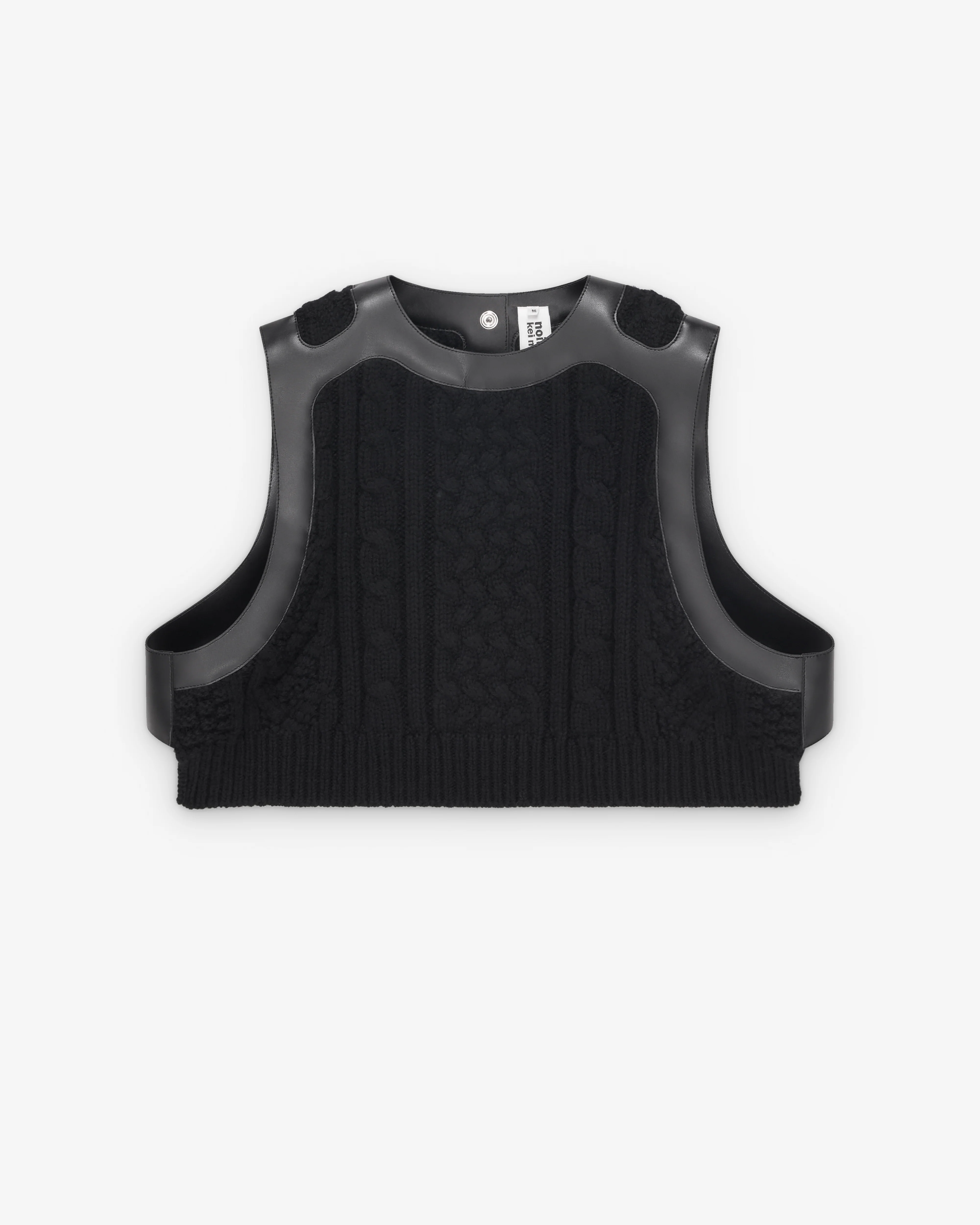 Noir Kei Ninomiya - Women's Wool & Leather Vest - (Black)
