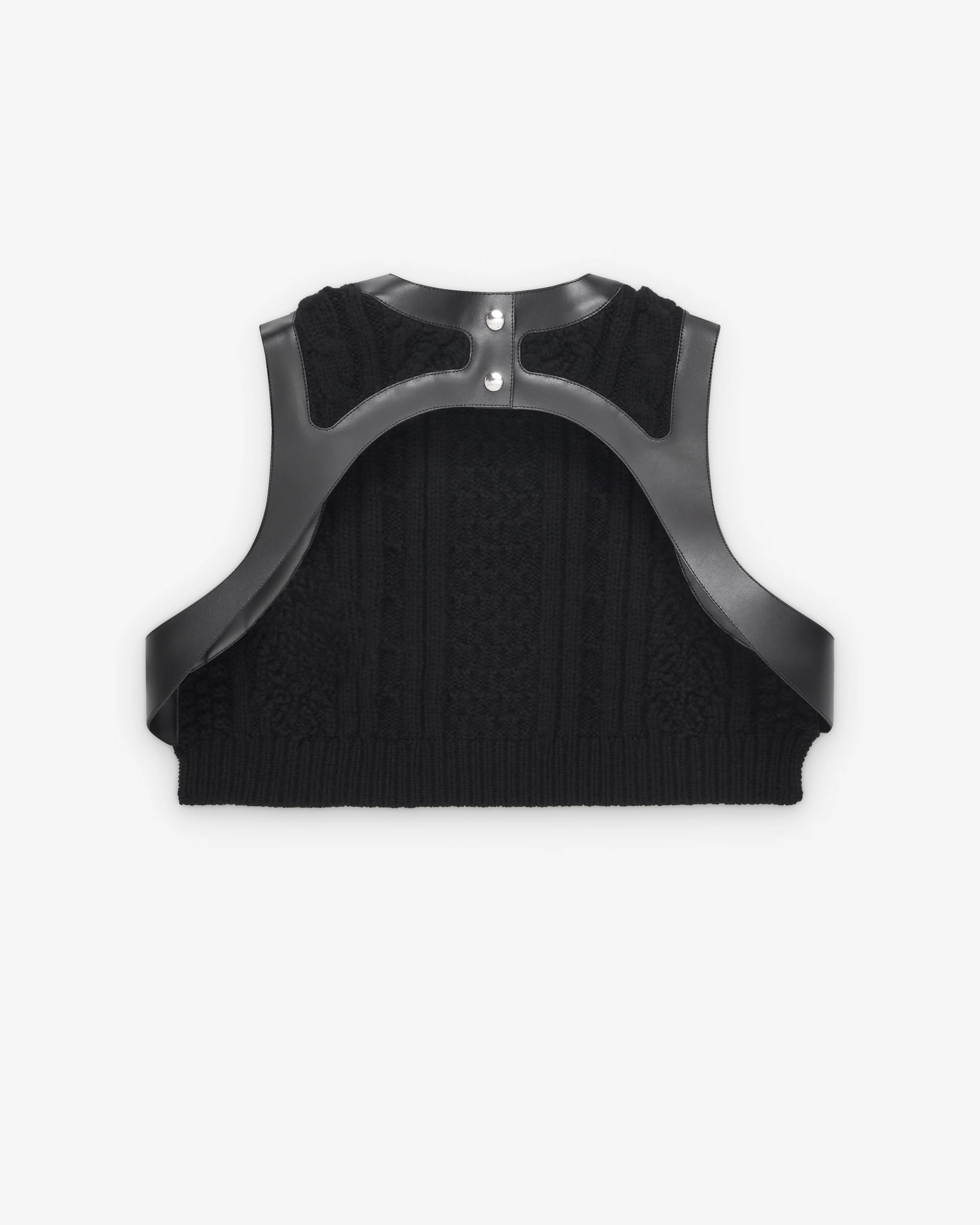 Noir Kei Ninomiya - Women's Wool & Leather Vest - (Black)