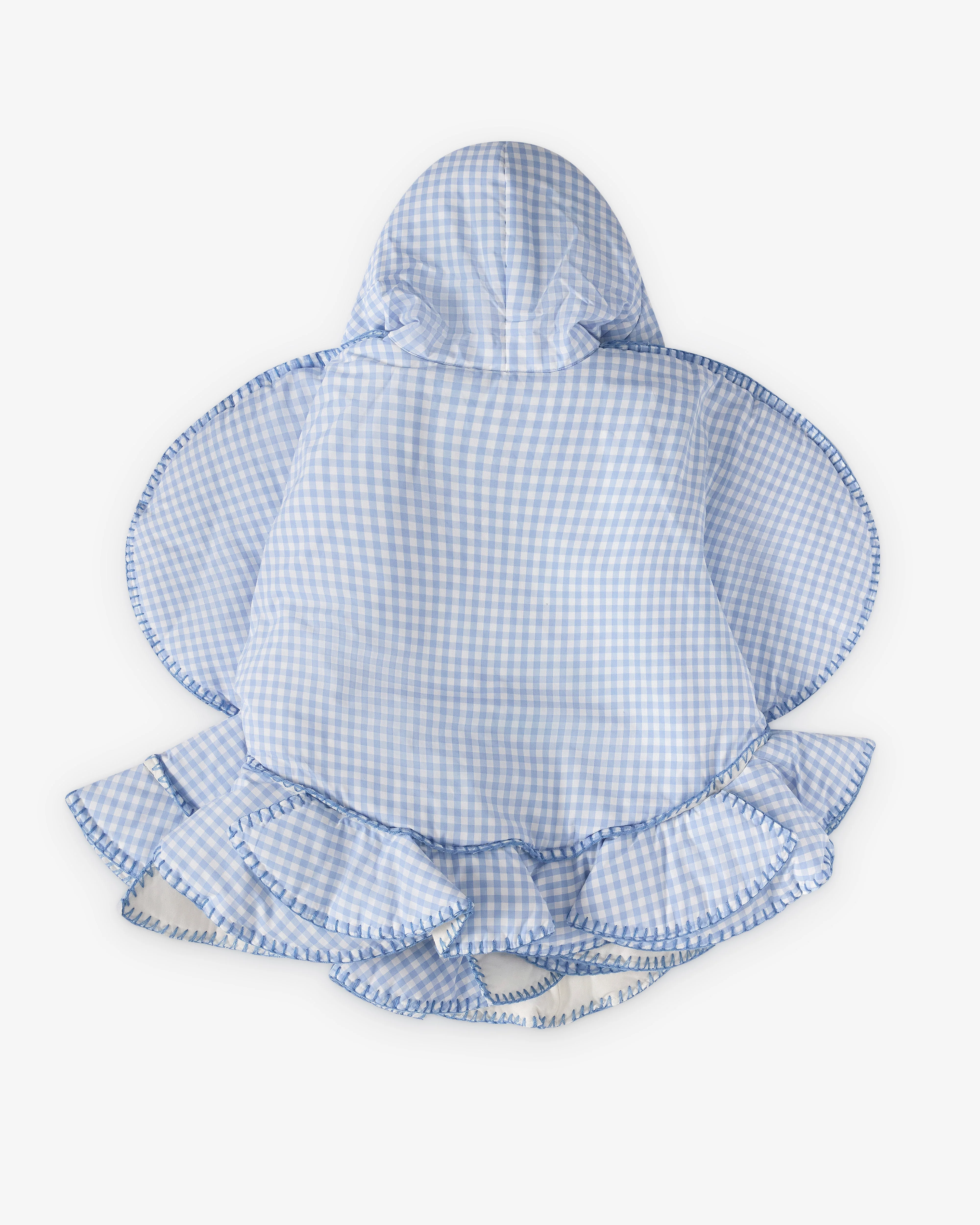 Tao - Women's Hooded Gingham Jacket - (Sax/White)