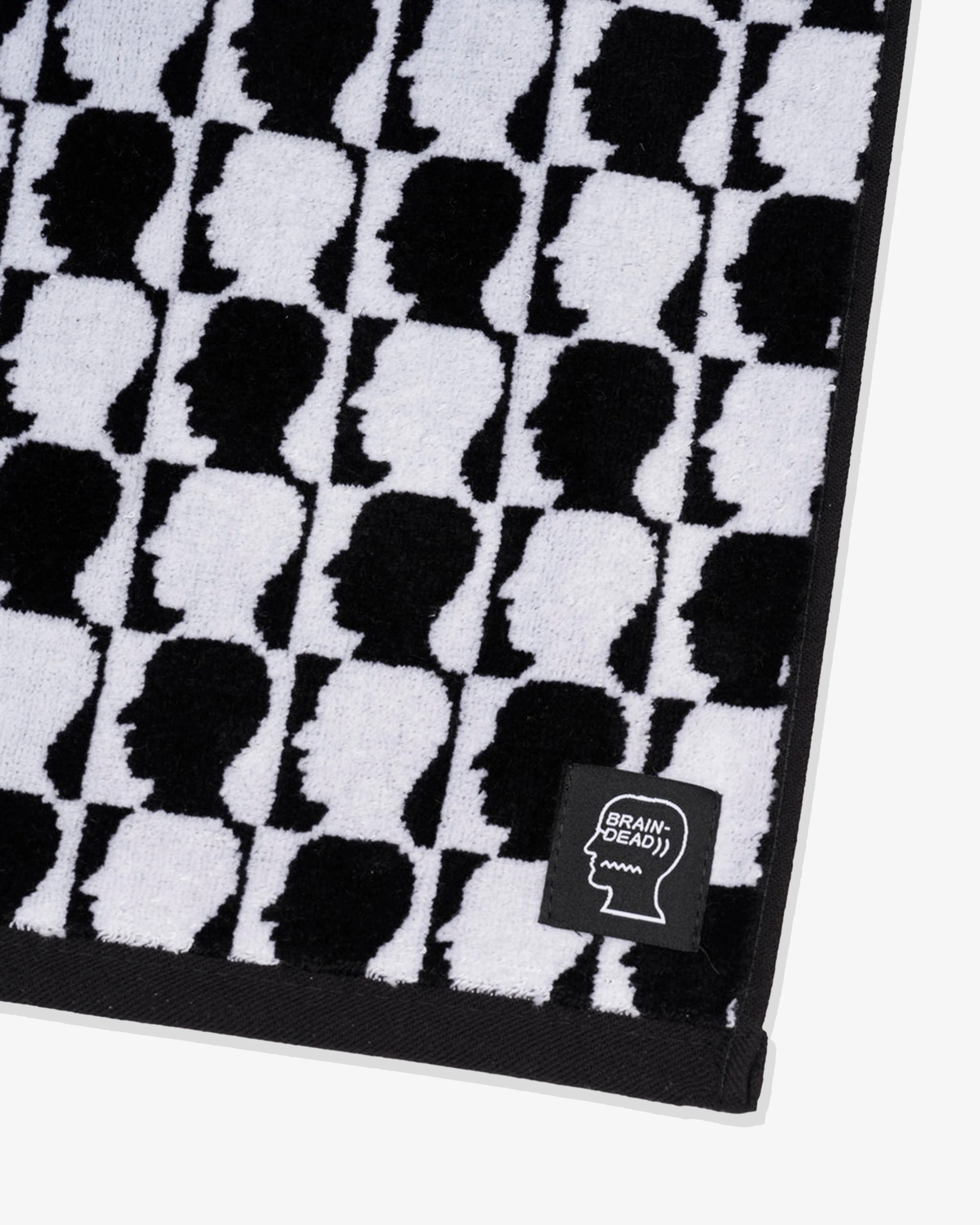 Brain Dead - Checkered Logohead Hand Towel - (Black)