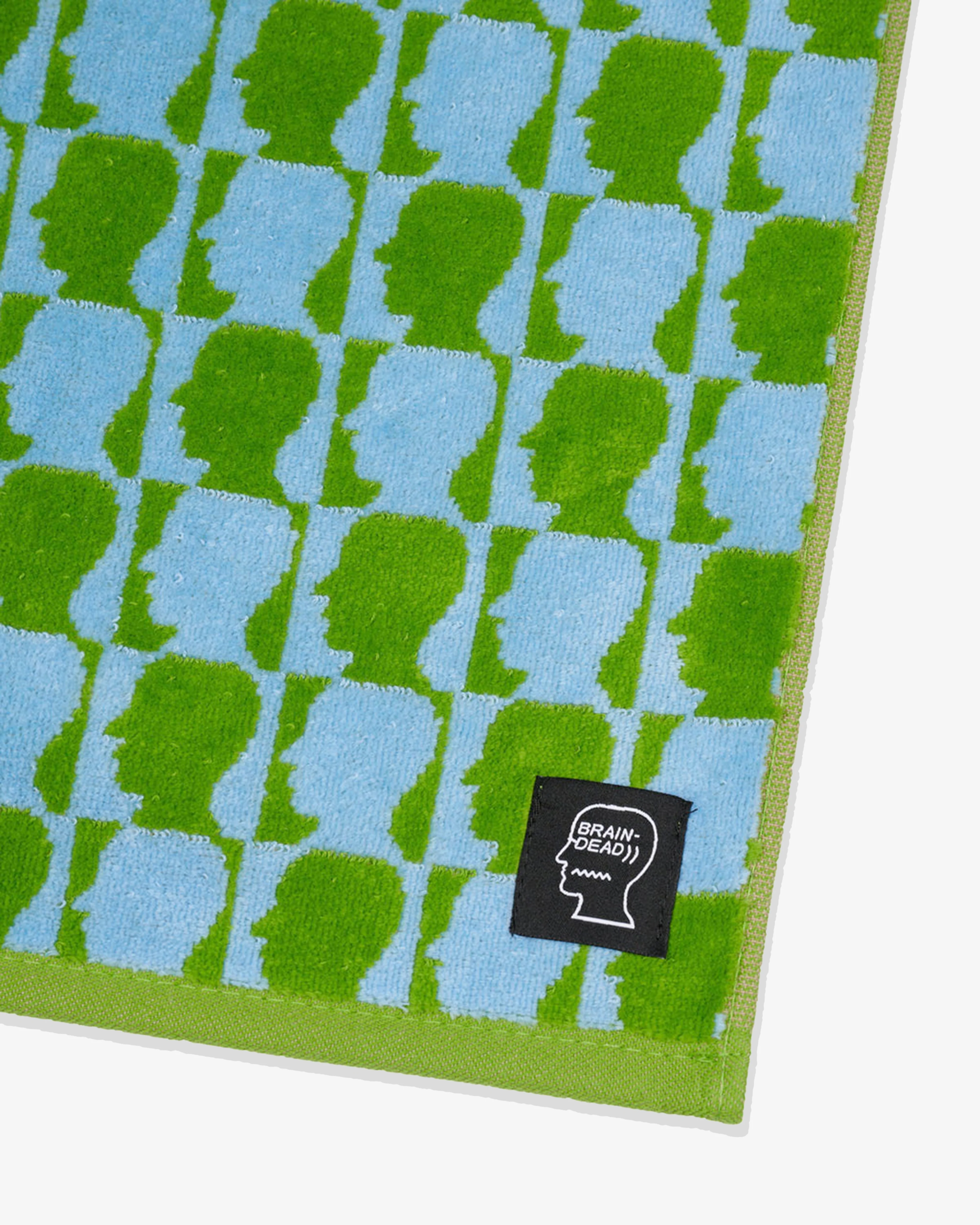Brain Dead - Checkered Logohead Hand Towel - (Green)