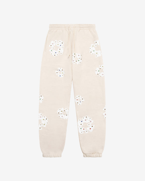 Denim Tears - Men
s Rhinestone Cotton Wreath Sweatpant - (Cream)