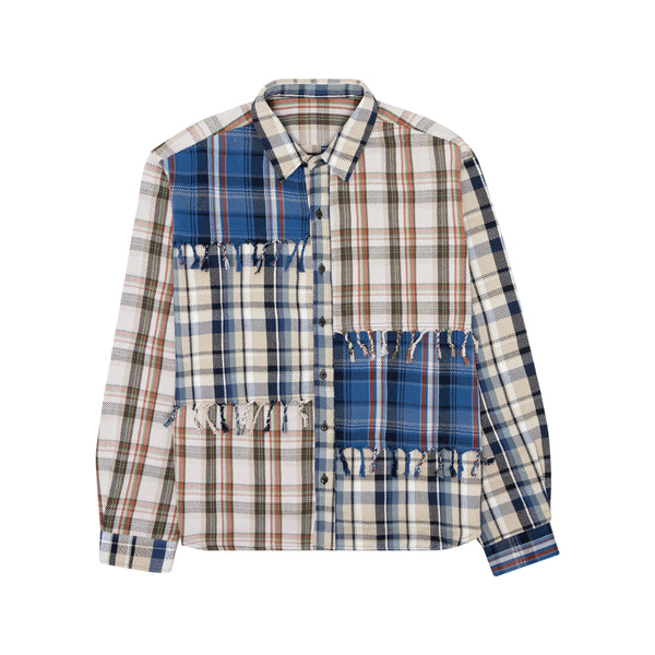 Denim Tears - Men
s Flannel Shirt - (Grey/Blue)