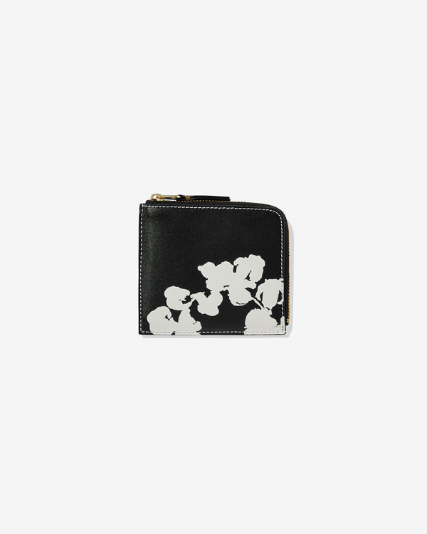 CDG Wallet - Denim Tears Wreath Zip Around Wallet - (Black) SA3100