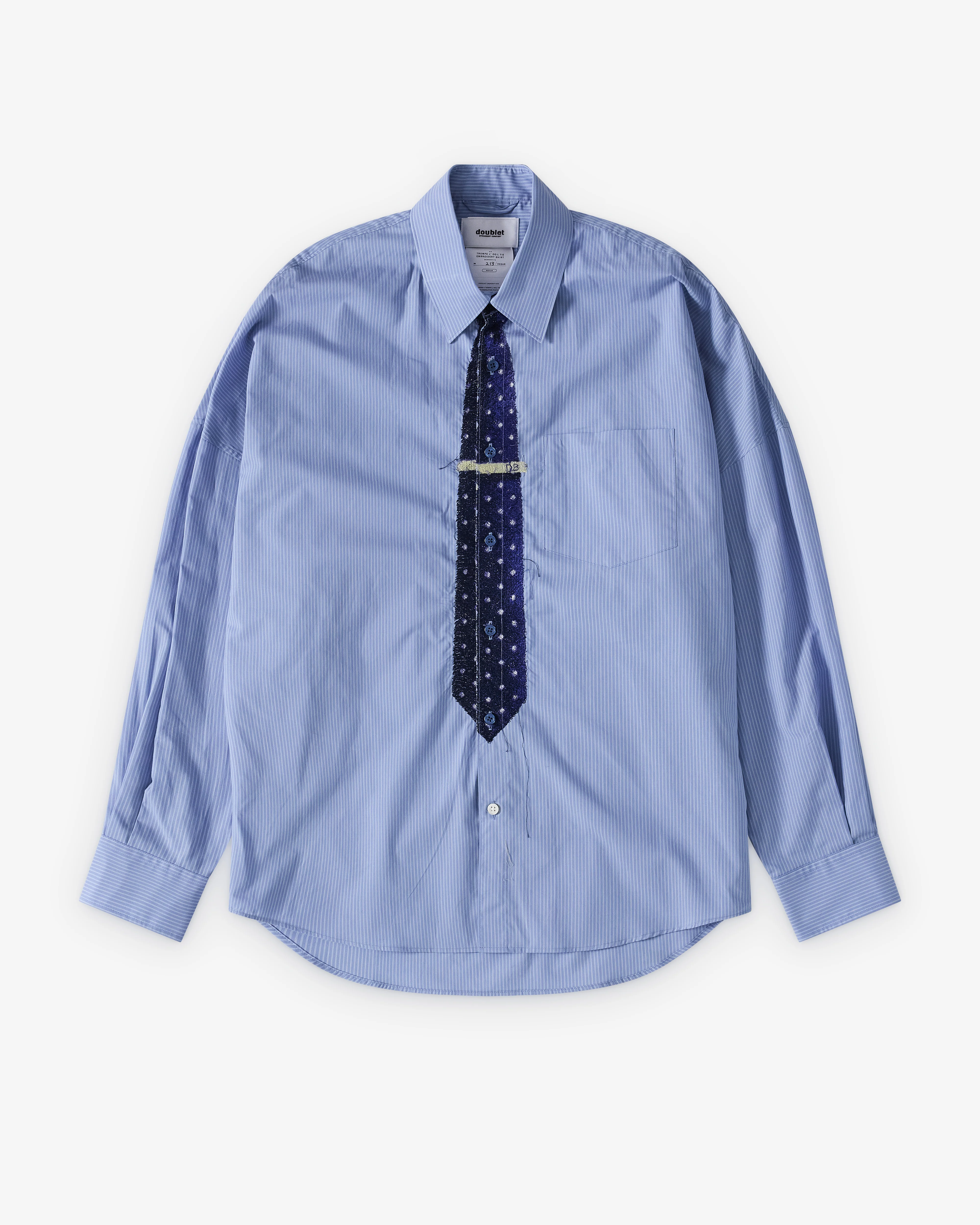 Doublet - Men's Trompe L'Oeil Embroidery Shirt - (Blue/Blue)