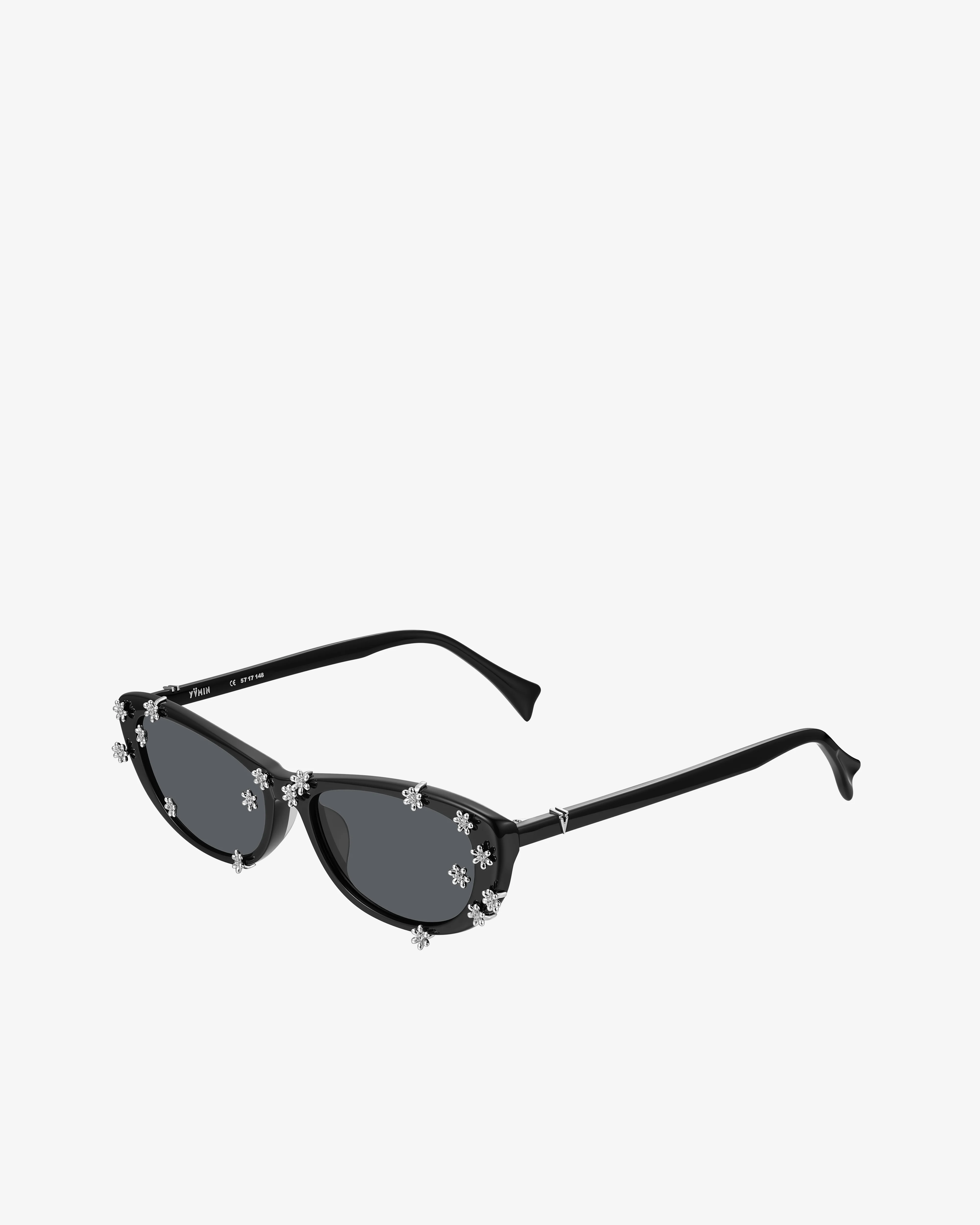 Yvmin - Women's Flower Sunglasses - (Black/Black)