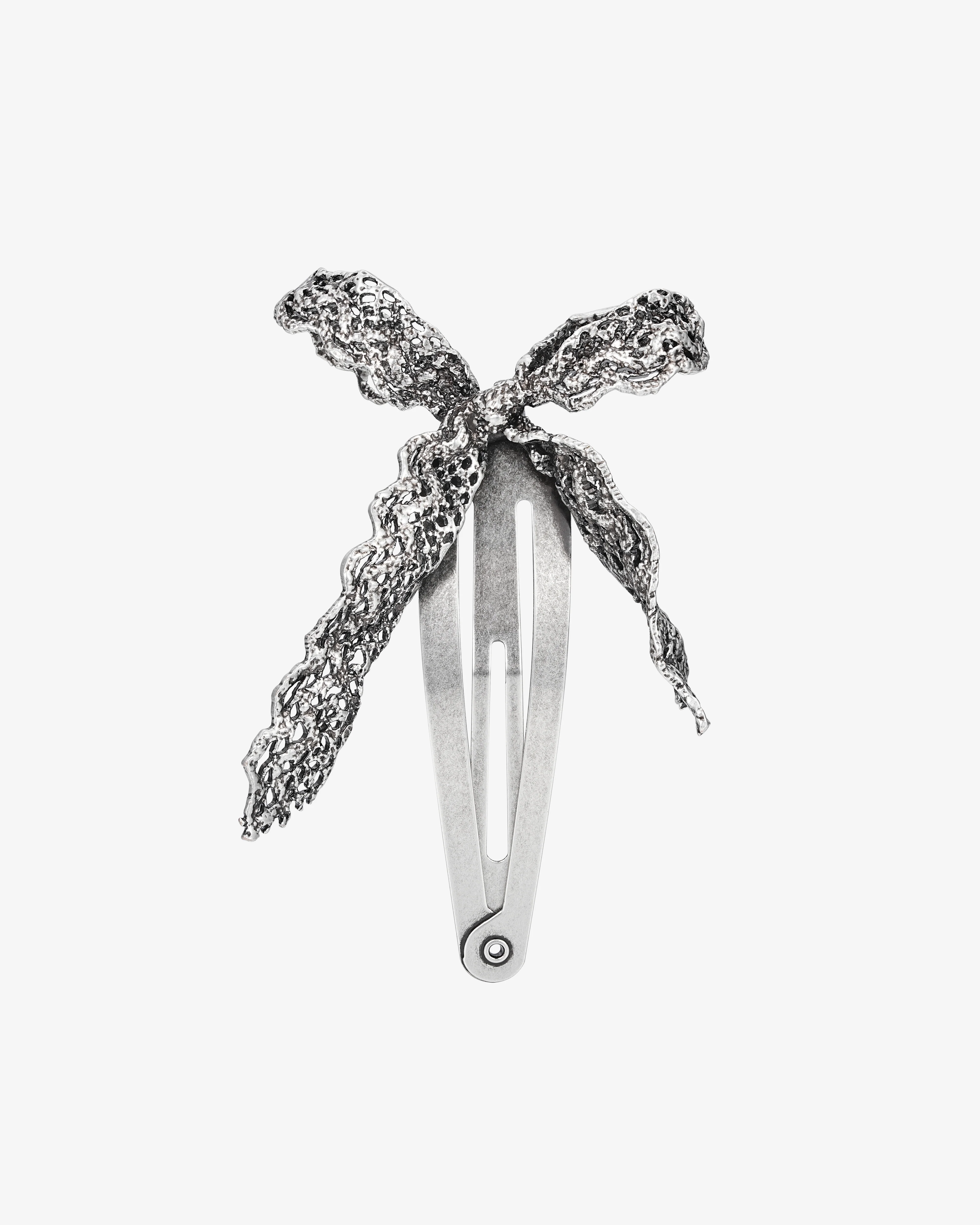 ShuShu/Tong - Women's Retro Lace Bowknot Hair Clip - (Silver)