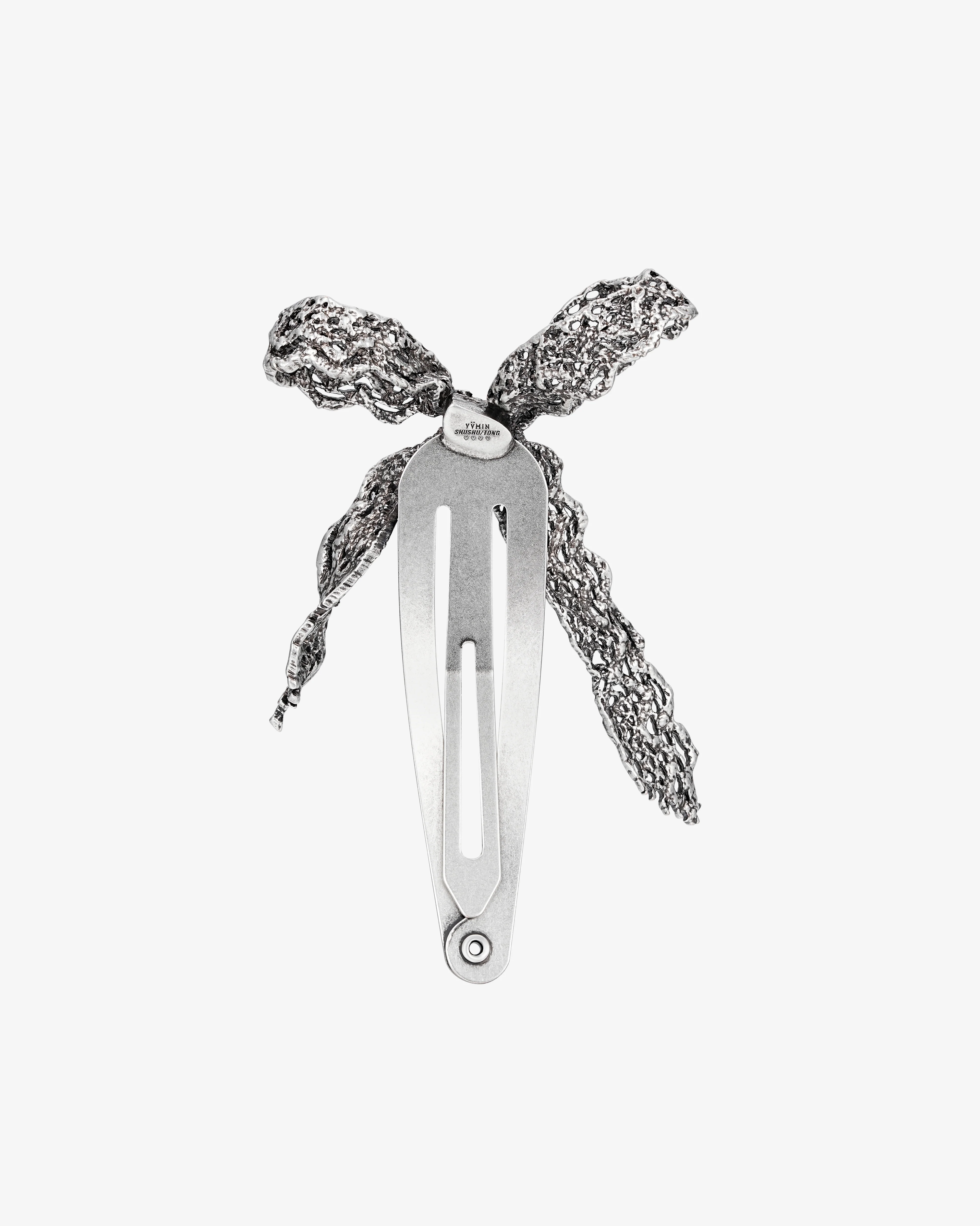 ShuShu/Tong - Women's Retro Lace Bowknot Hair Clip - (Silver)