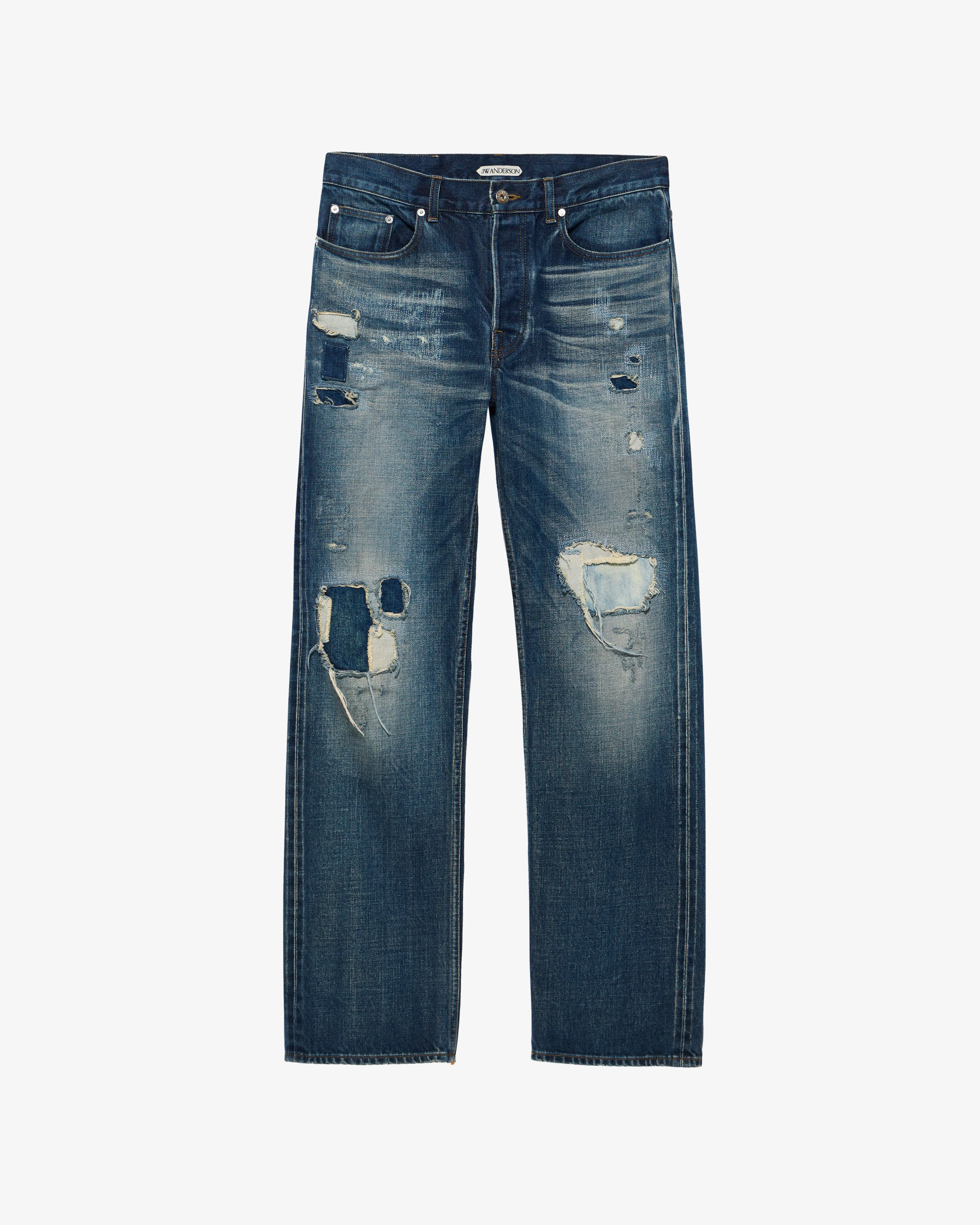 JW Anderson - Men's Straight Leg Jeans - (Dark Blue)
