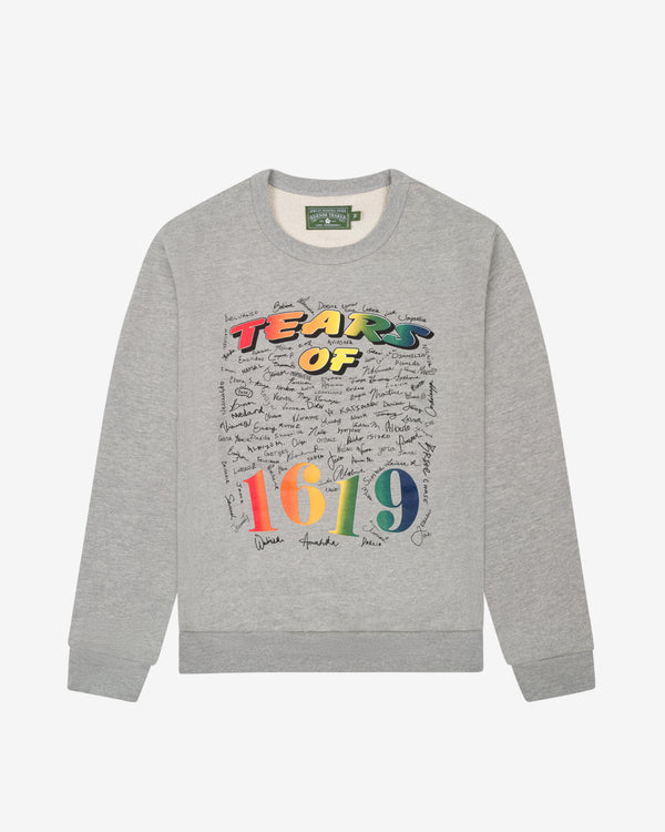 Denim Tears - Men
s Tears Of 1619 Crewneck - (Grey)