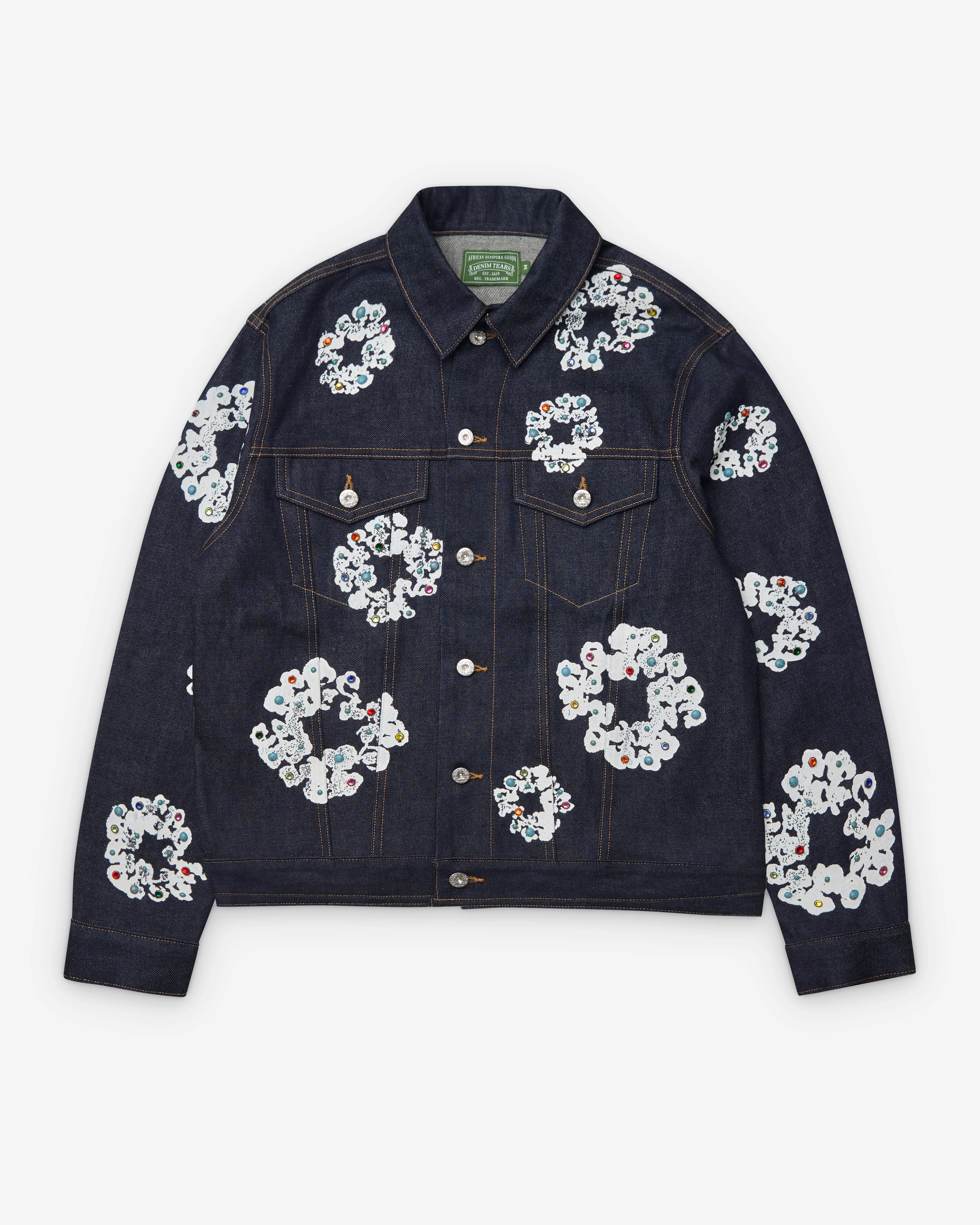 Denim Tears - Men's Studded Cotton Wreath Denim Jacket - (Selvedge)