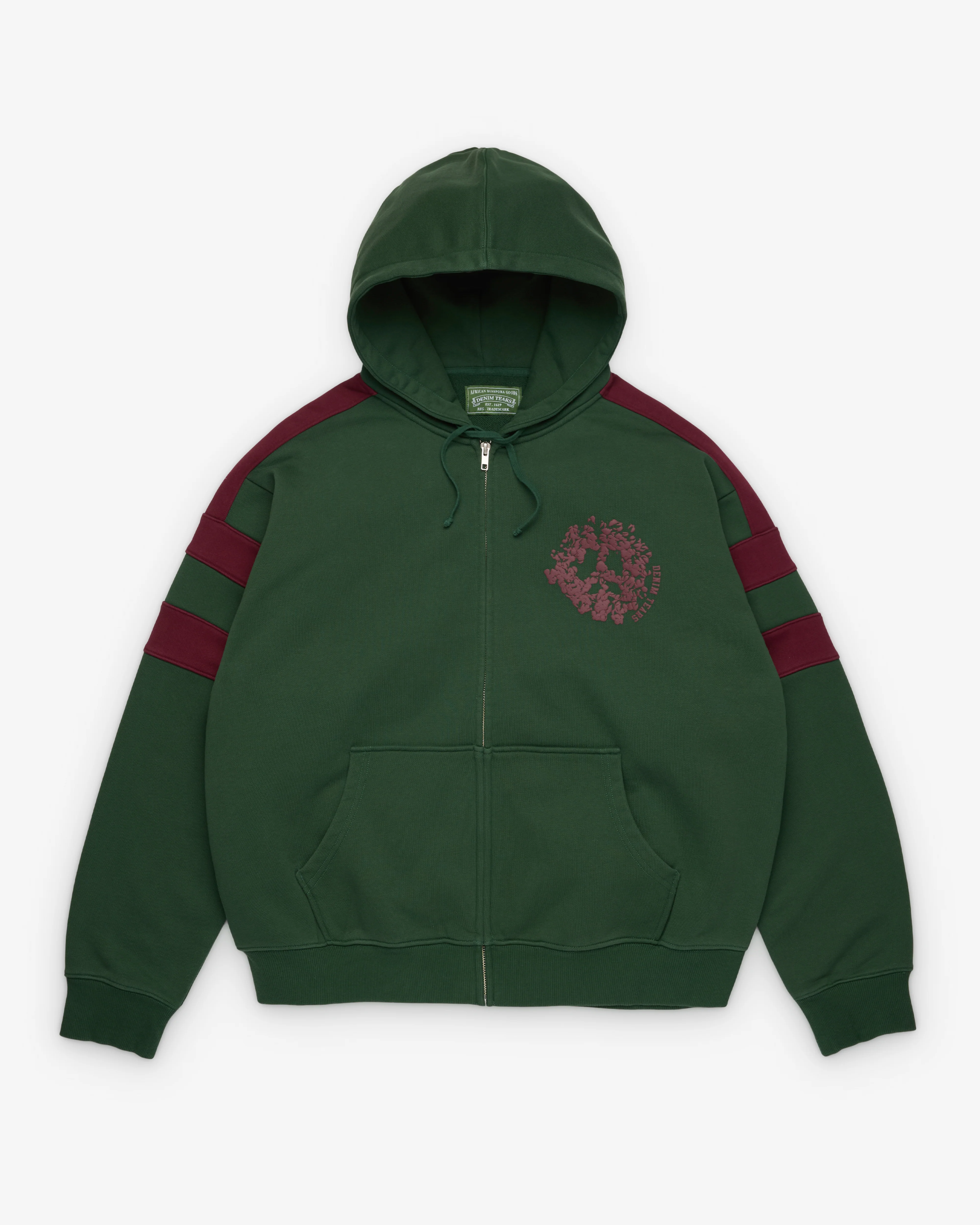 Denim Tears - Men's Denim U Paneled Zip Hoodie - (Green)
