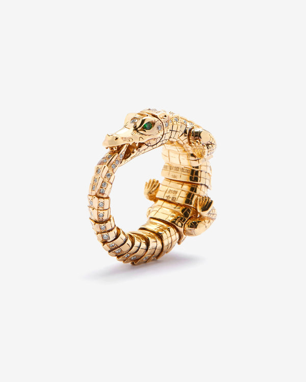 Bibi Van Der Velden - Women
s Diamond Alligator Wrap Ring - (Yellow Gold)