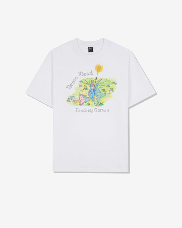 Brain Dead - Men
s Dragon Rider T-Shirt - (White)