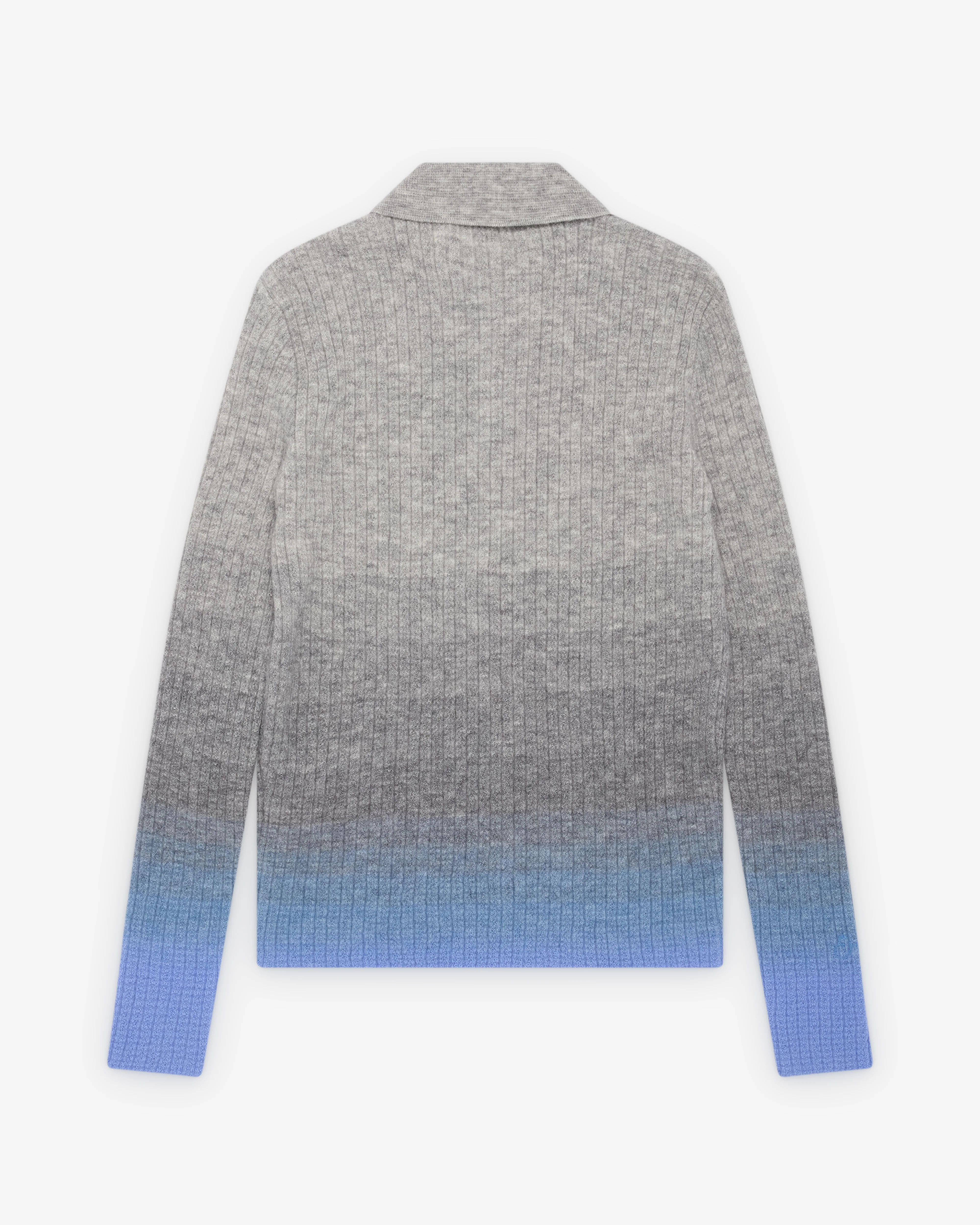 ERL - Men's Thin Gradient Polo Knit - (Grey/Blue)