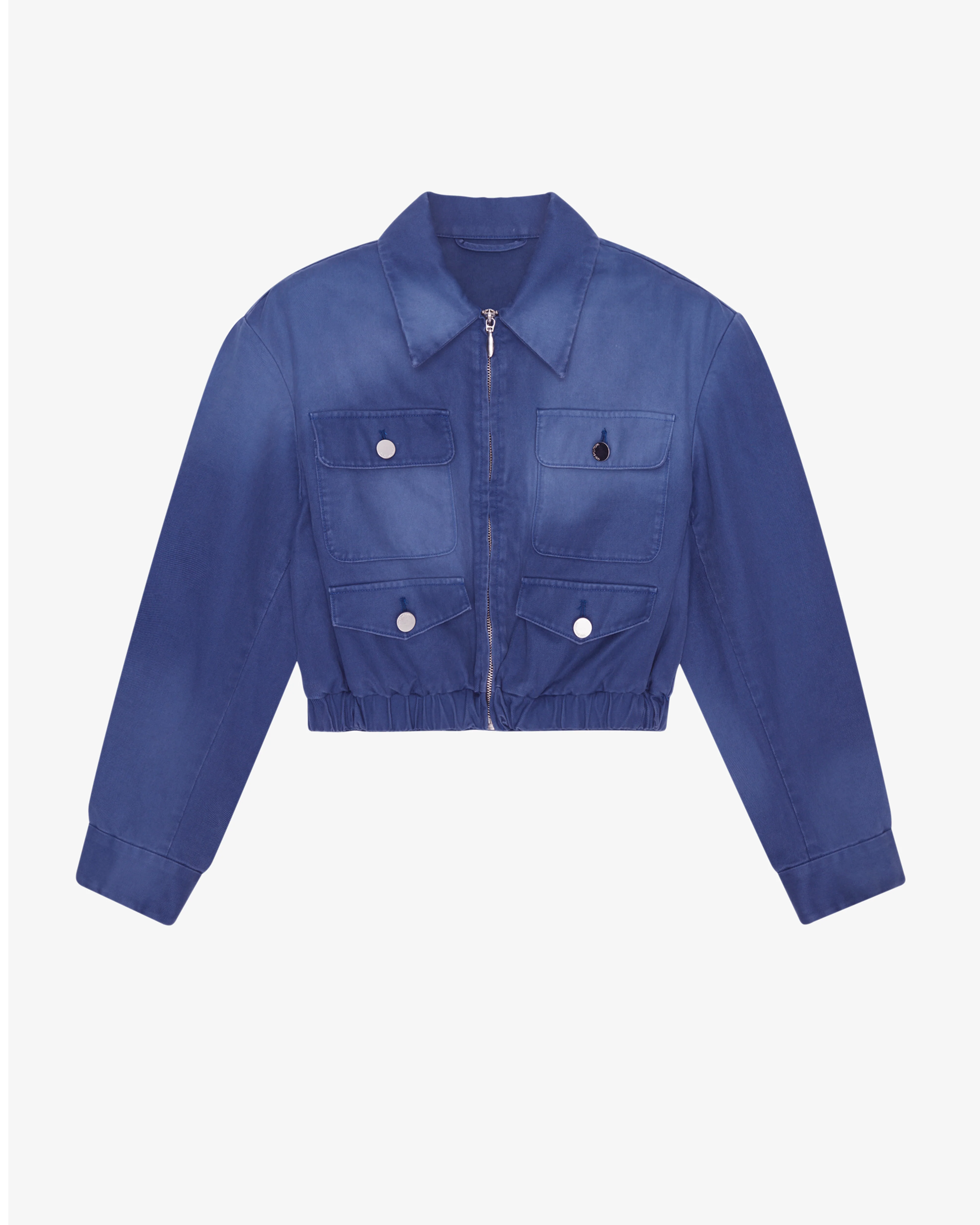 SHUSHU/TONG - Women's Multi-Pocket Utility Cropped Jacket - (Blue)