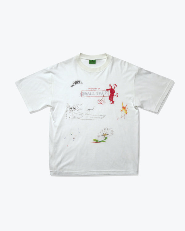 Small Talk Studio - Men
s All-Over Drawings T-Shirt - (White)