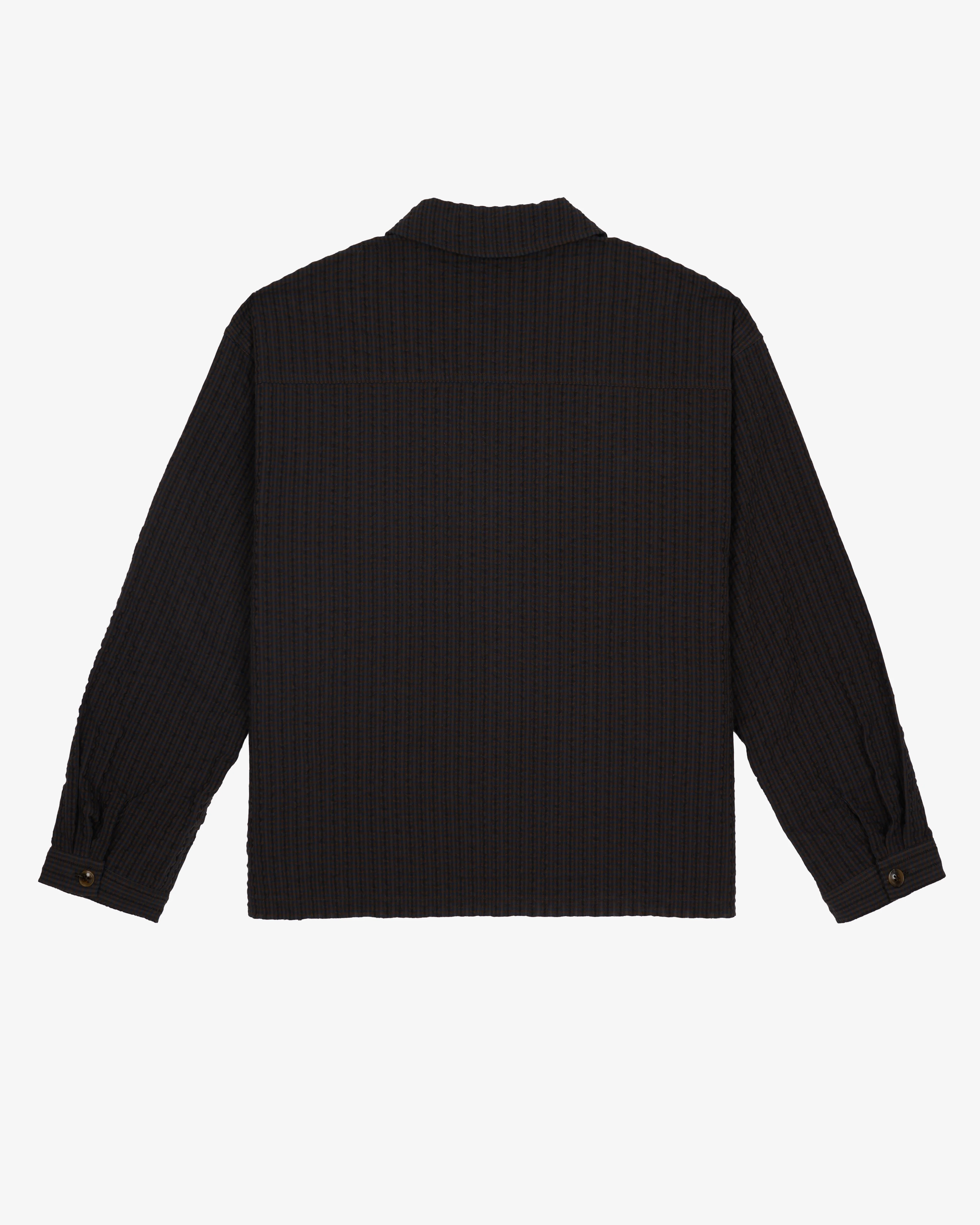 Brain Dead - Men's Gingham Round Collar Shirt - (Black)