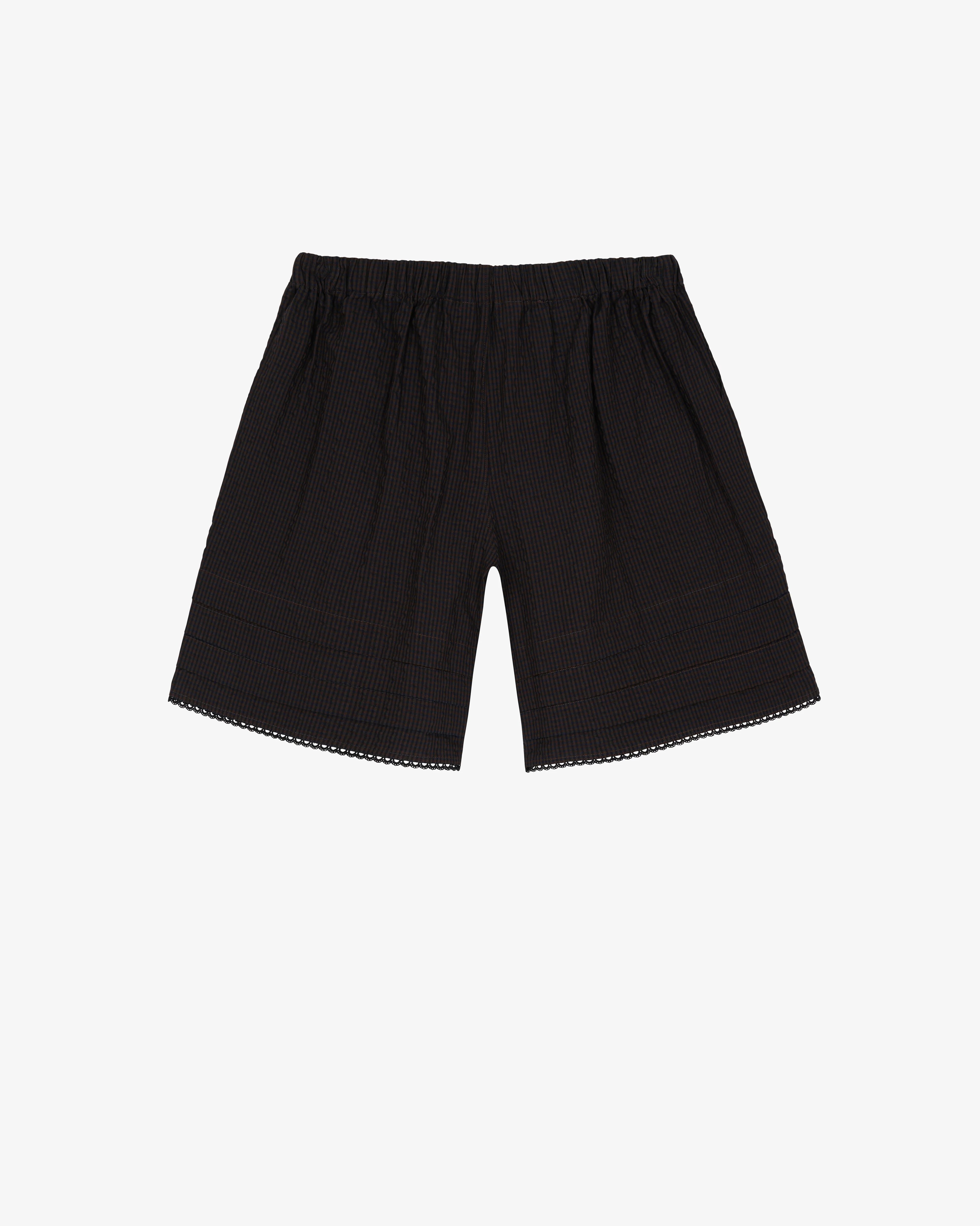 Brain Dead - Men's Gingham Shorts - (Black)