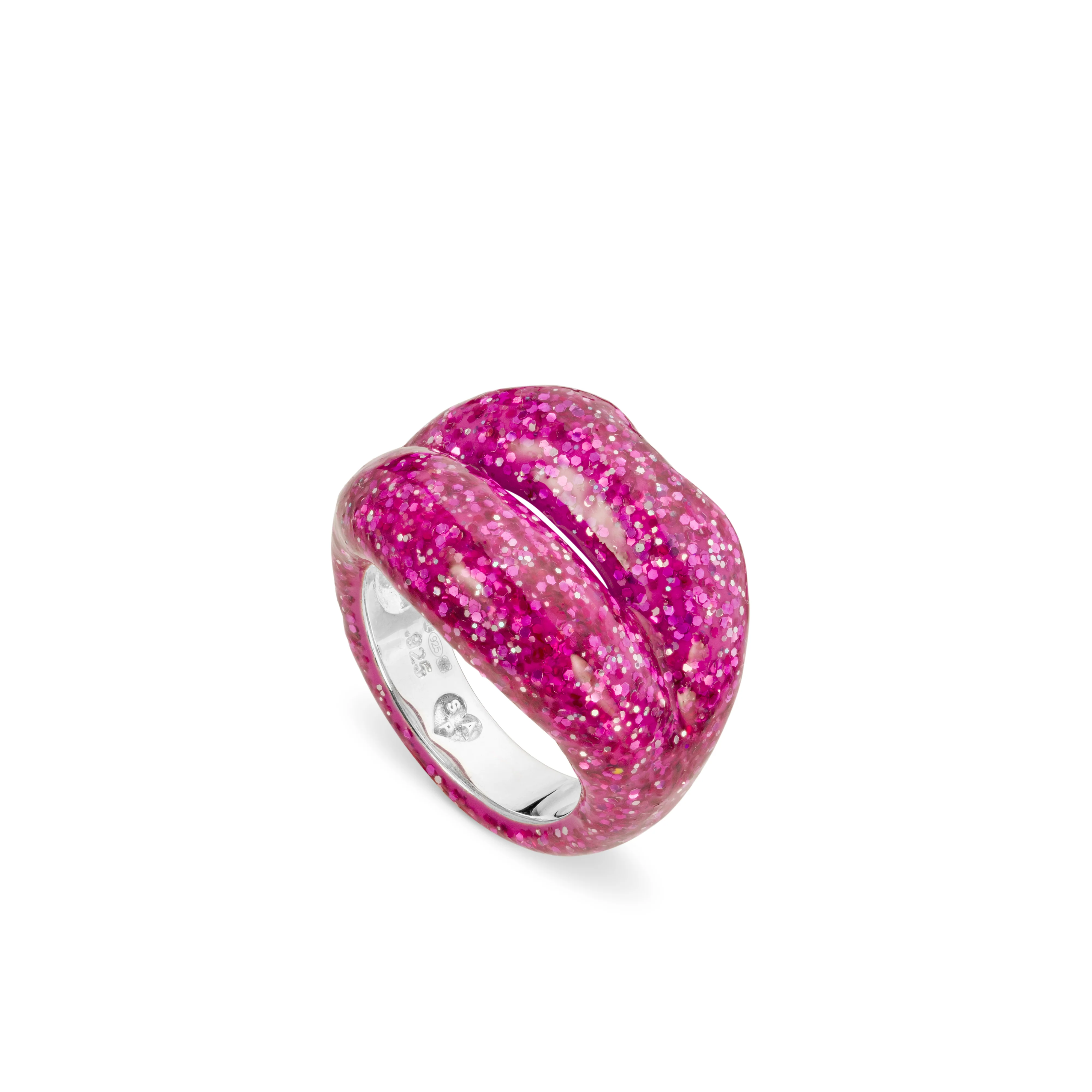 Solange - Hotlips Ring - (Glitter Pink)