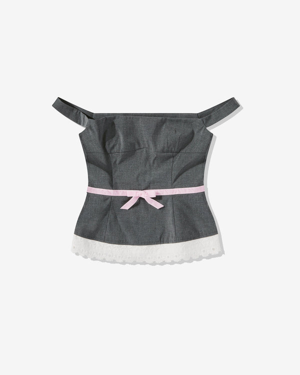 Heaven by Marc Jacobs - Women
s Tailored Bow Corset - (Dark Grey)