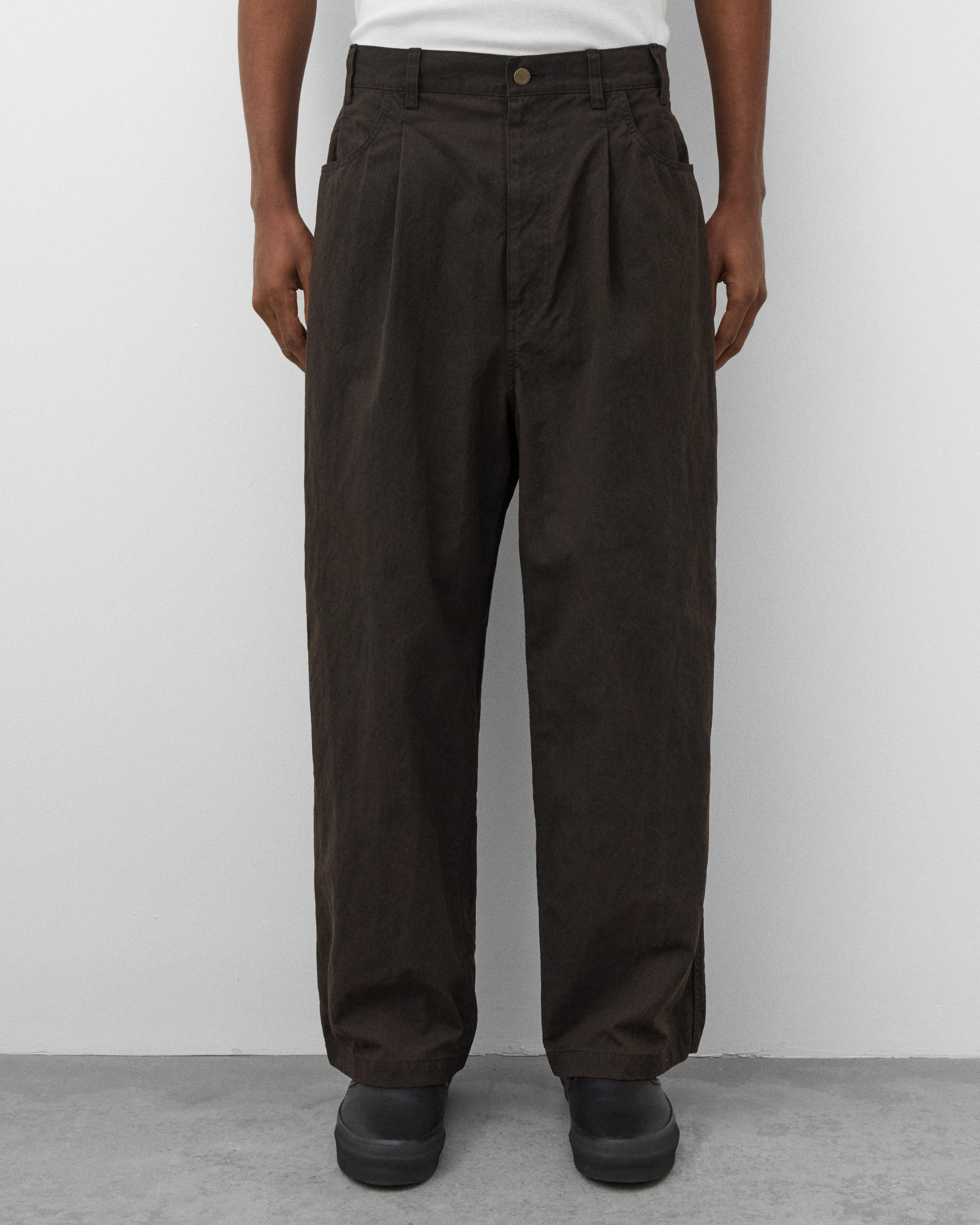 CDG Homme - Men's Dual Pleated Trousers - (Brown)