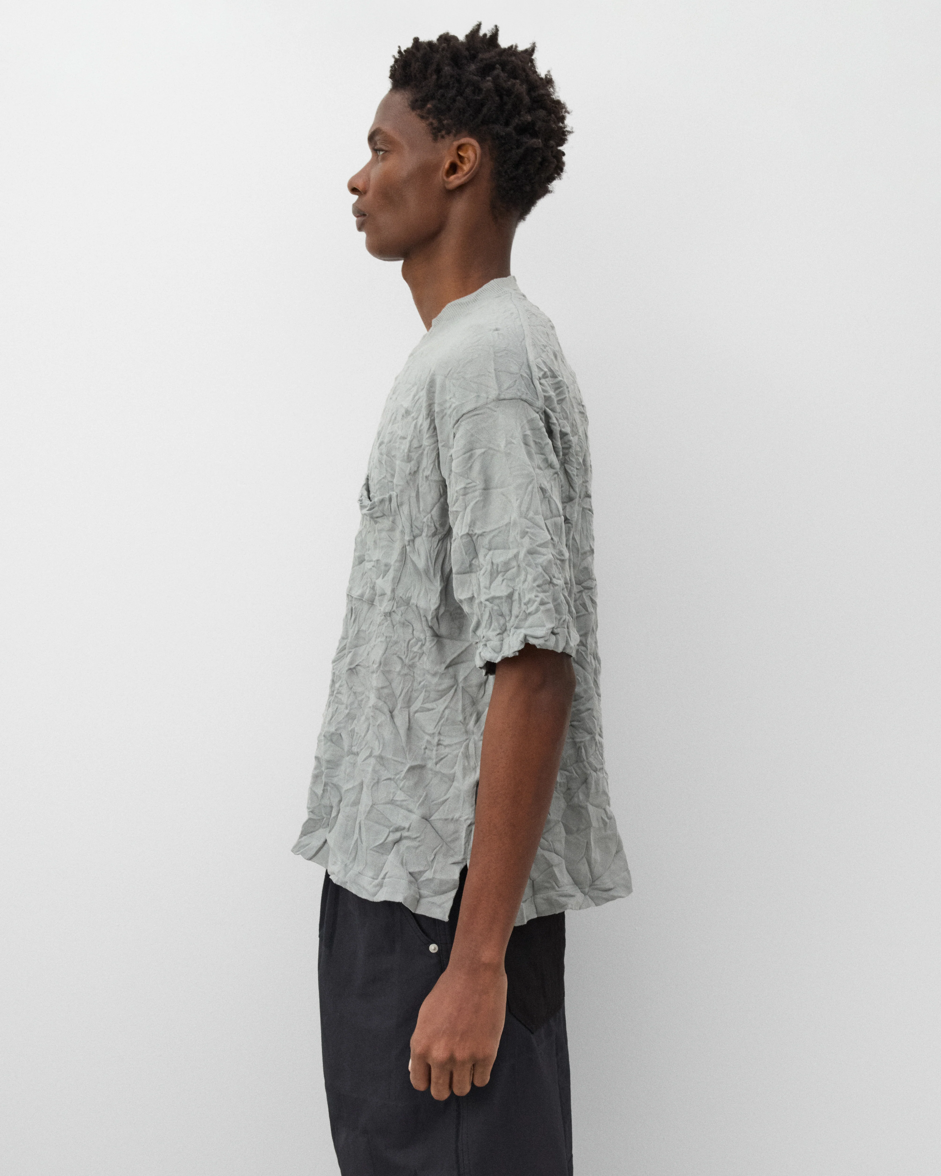CDG Homme - Men's Crinkled Sweater - (Grey)