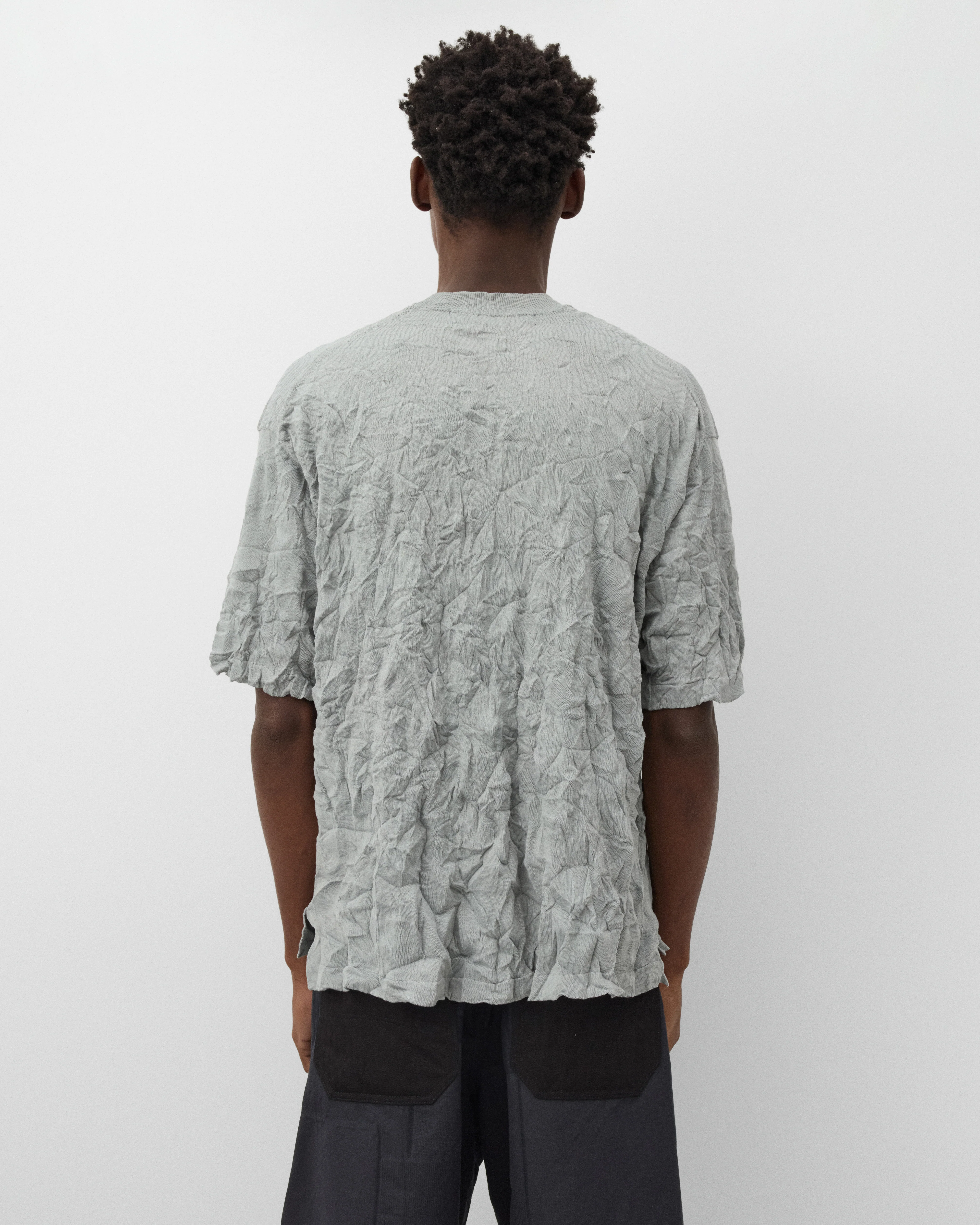 CDG Homme - Men's Crinkled Sweater - (Grey)