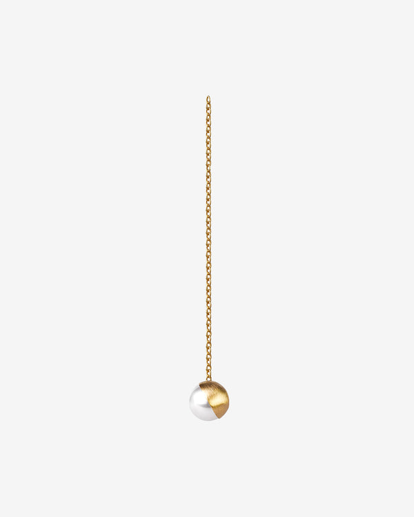 Shihara - Women
s Half Pearl Chain Earring - (Yellow Gold)