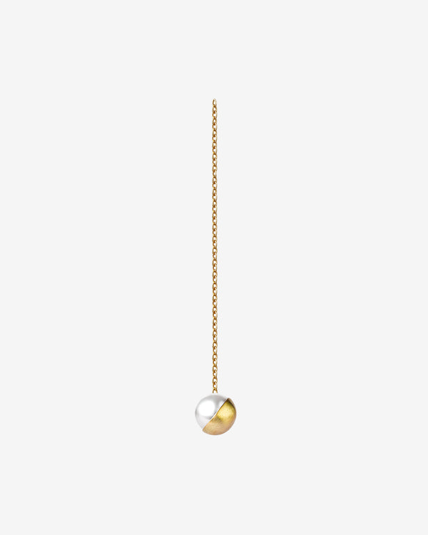 Shihara - Women
s Half Pearl Chain Earring - (Yellow Gold)