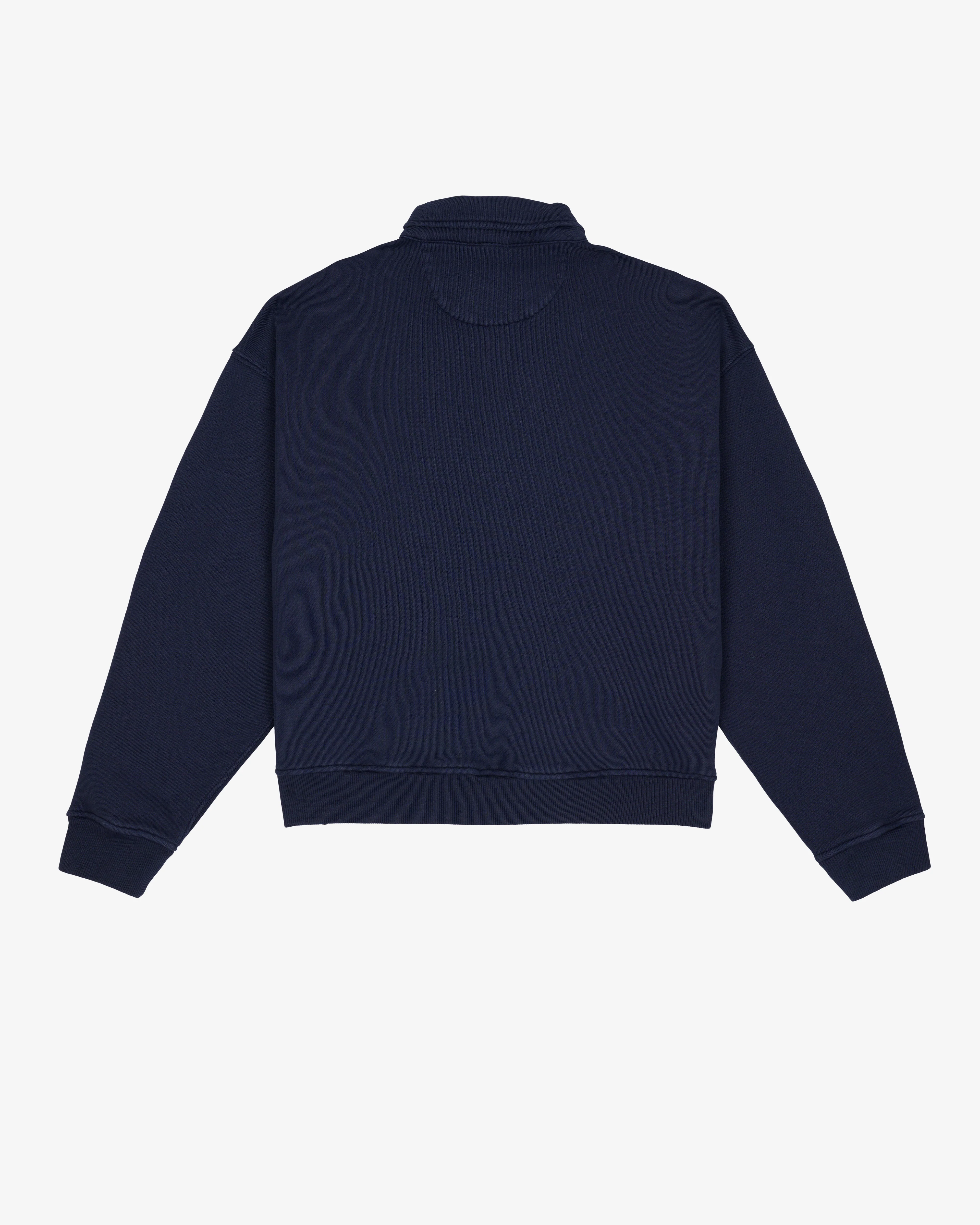 Brain Dead - Men's Half Zip Collared Sweatshirt - (Midnight)