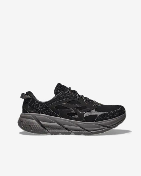 Hoka - Men
s Clifton Suede - (Black/Grey)