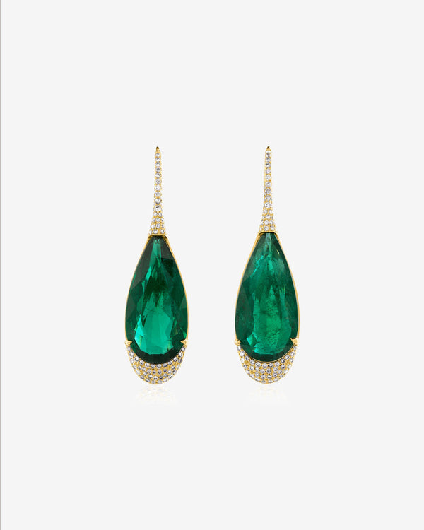 Mindi Mond - Women
s Emerald Diamond Icon Drops - (Yellow Gold)