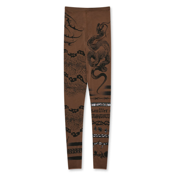 Jean Paul Gaultier - KNWLS Women’s Trompe L’Oeil Tattoo Print Leggings - (Ebony/Grey/Black)