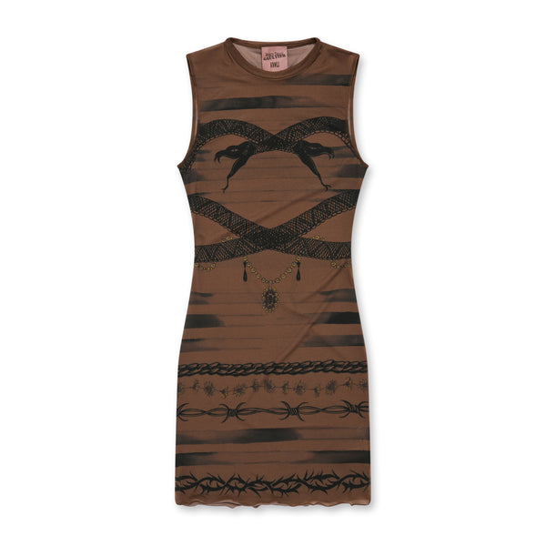 Jean Paul Gaultier - KNWLS Women’s Trompe L’Oeil Tattoo Dress - (Ebony/Grey/Black)