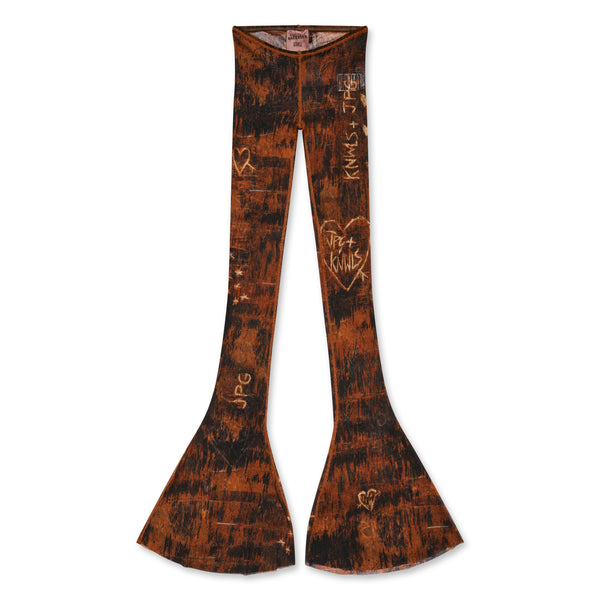 Jean Paul Gaultier - KNWLS Women’s Scratch Wood Flared Leggings - (Brown/Ecru)