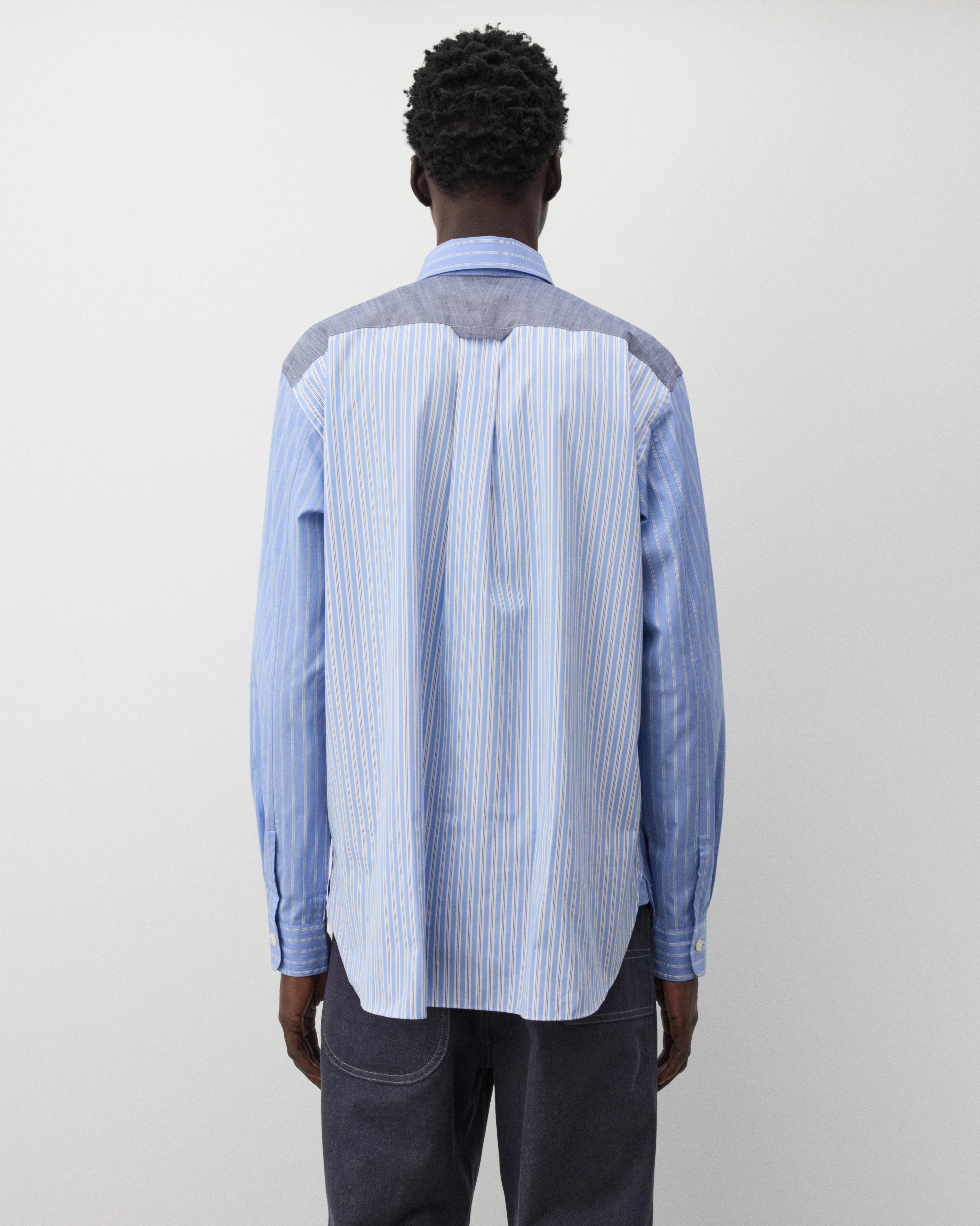 Junya Watanabe Man - Men's Contrast Stripe Shirt - (Blue)
