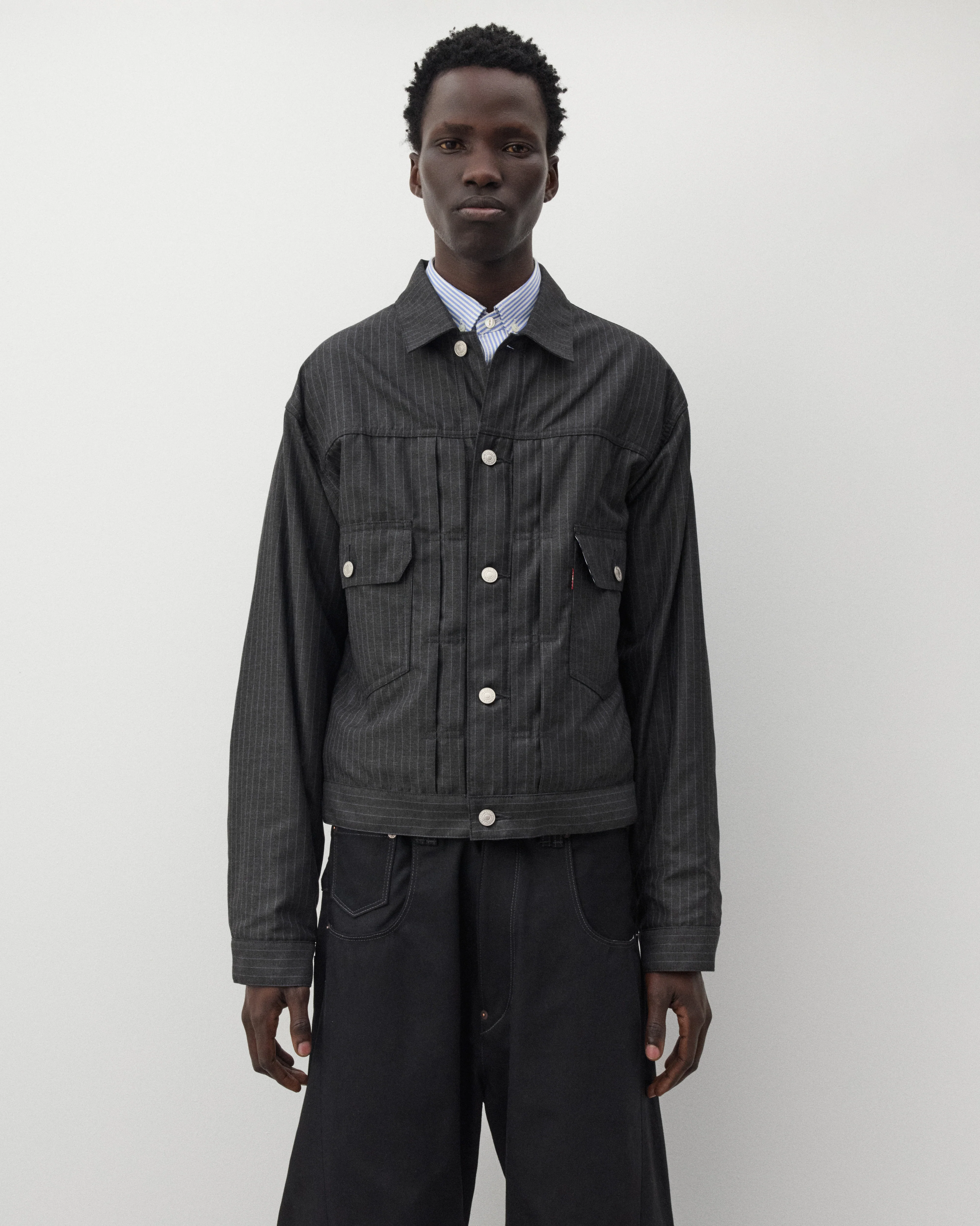 Junya Watanabe Man - Men's Levi's Type 2 Jacket - (Black Pin Stripe)
