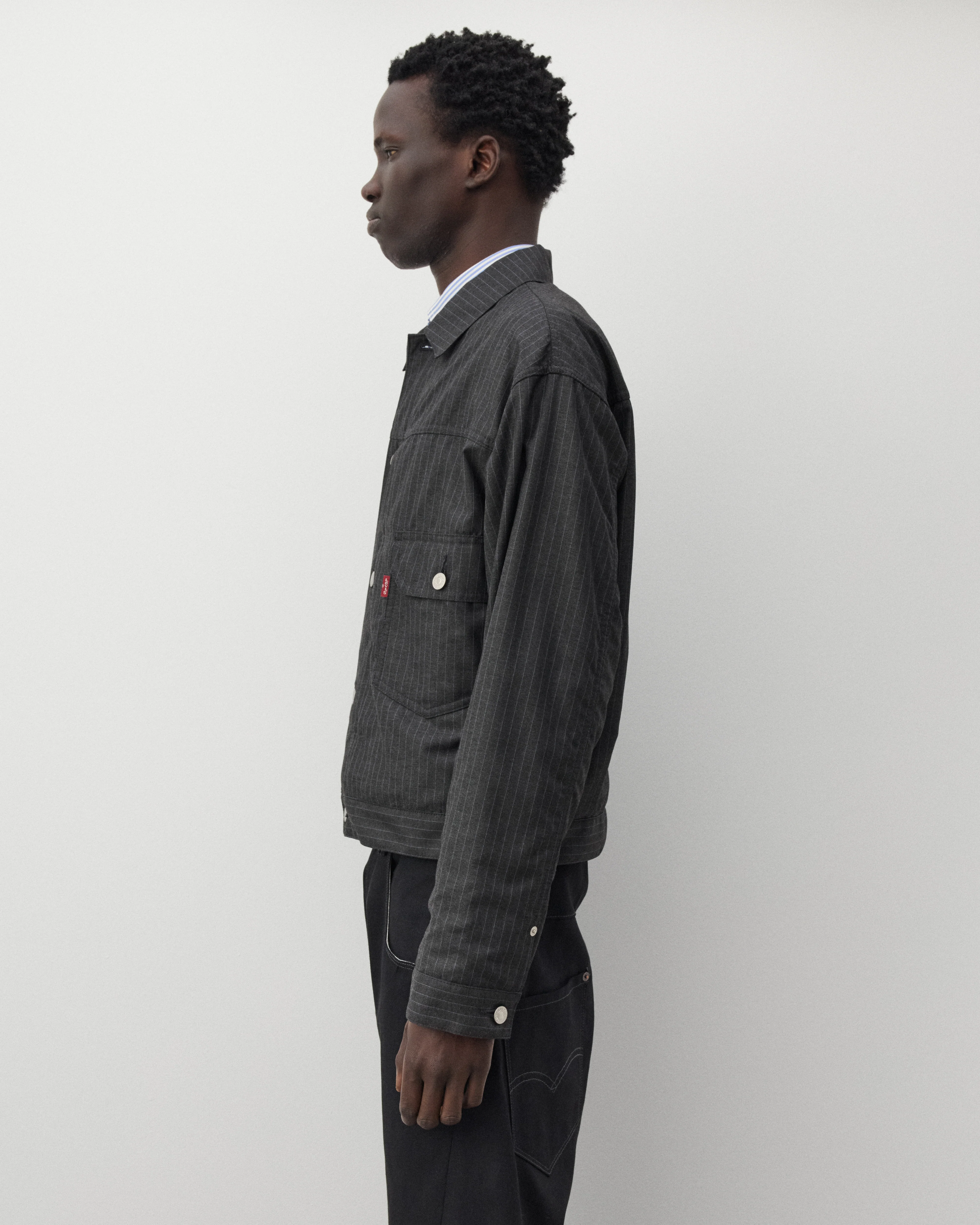 Junya Watanabe Man - Men's Levi's Type 2 Jacket - (Black Pin Stripe)