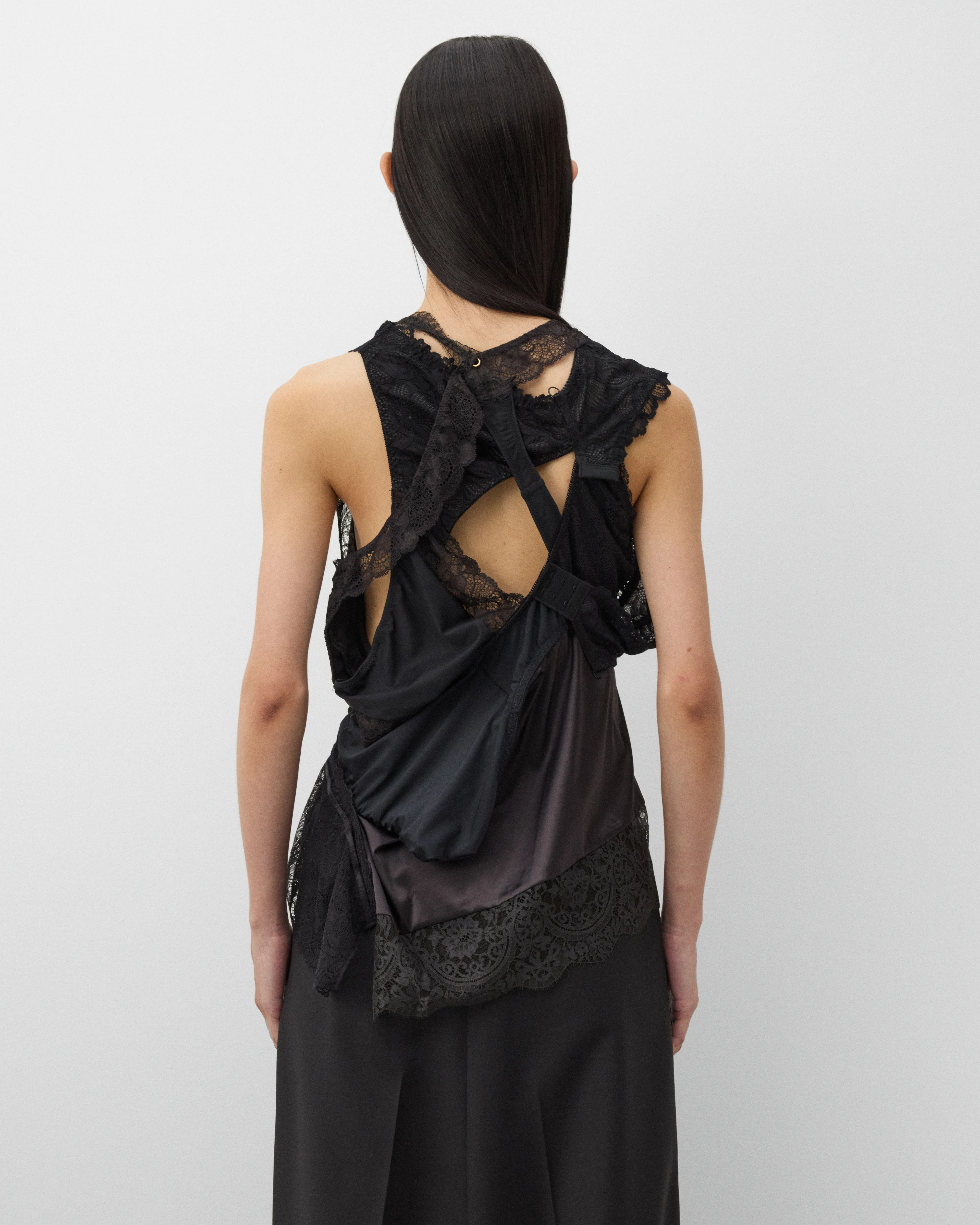 Junya Watanabe - Women's Satin and Lace Blouse - (Black)