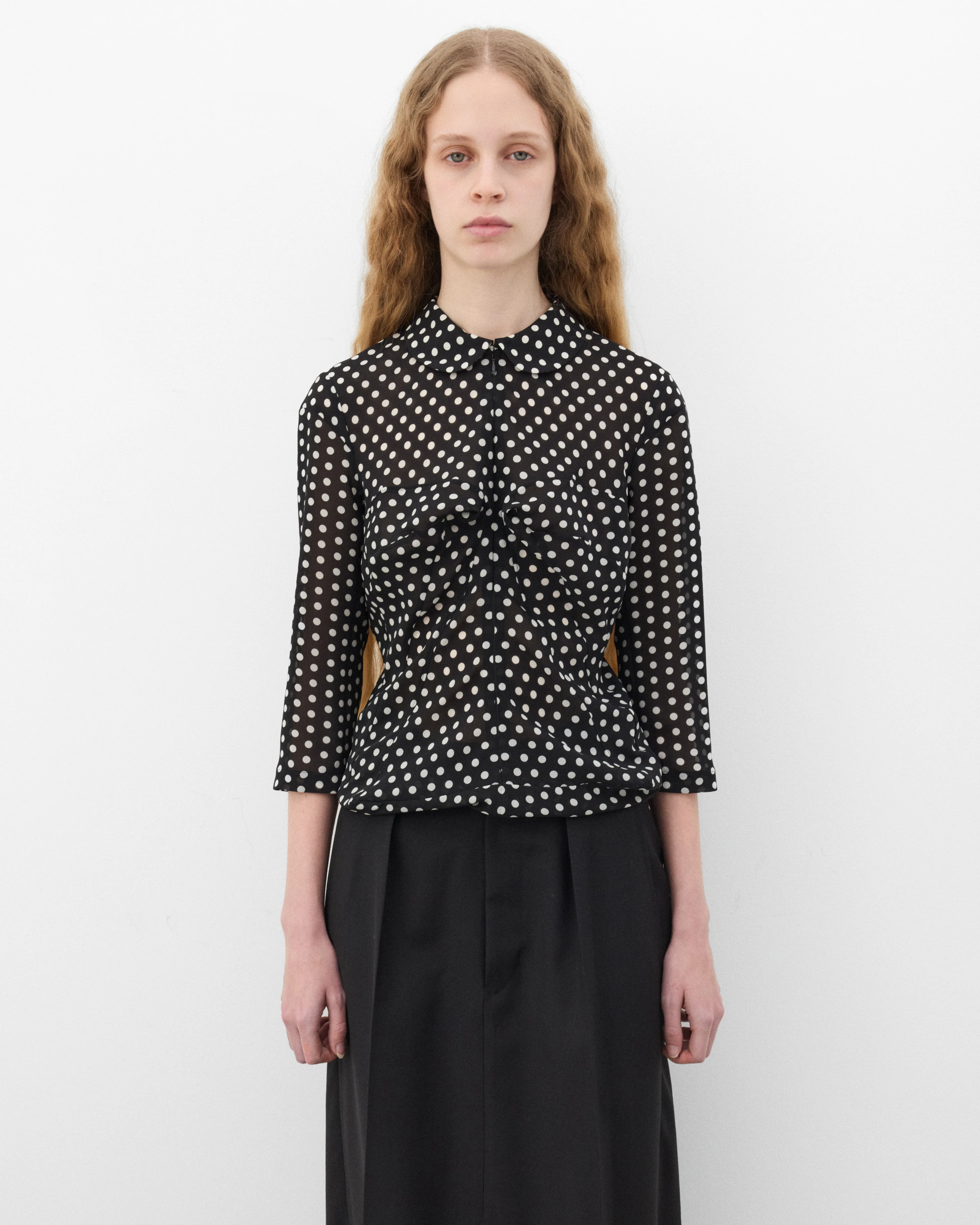 Junya Watanabe - Women's Polka Dot Sheer Shirt - (Black/White)
