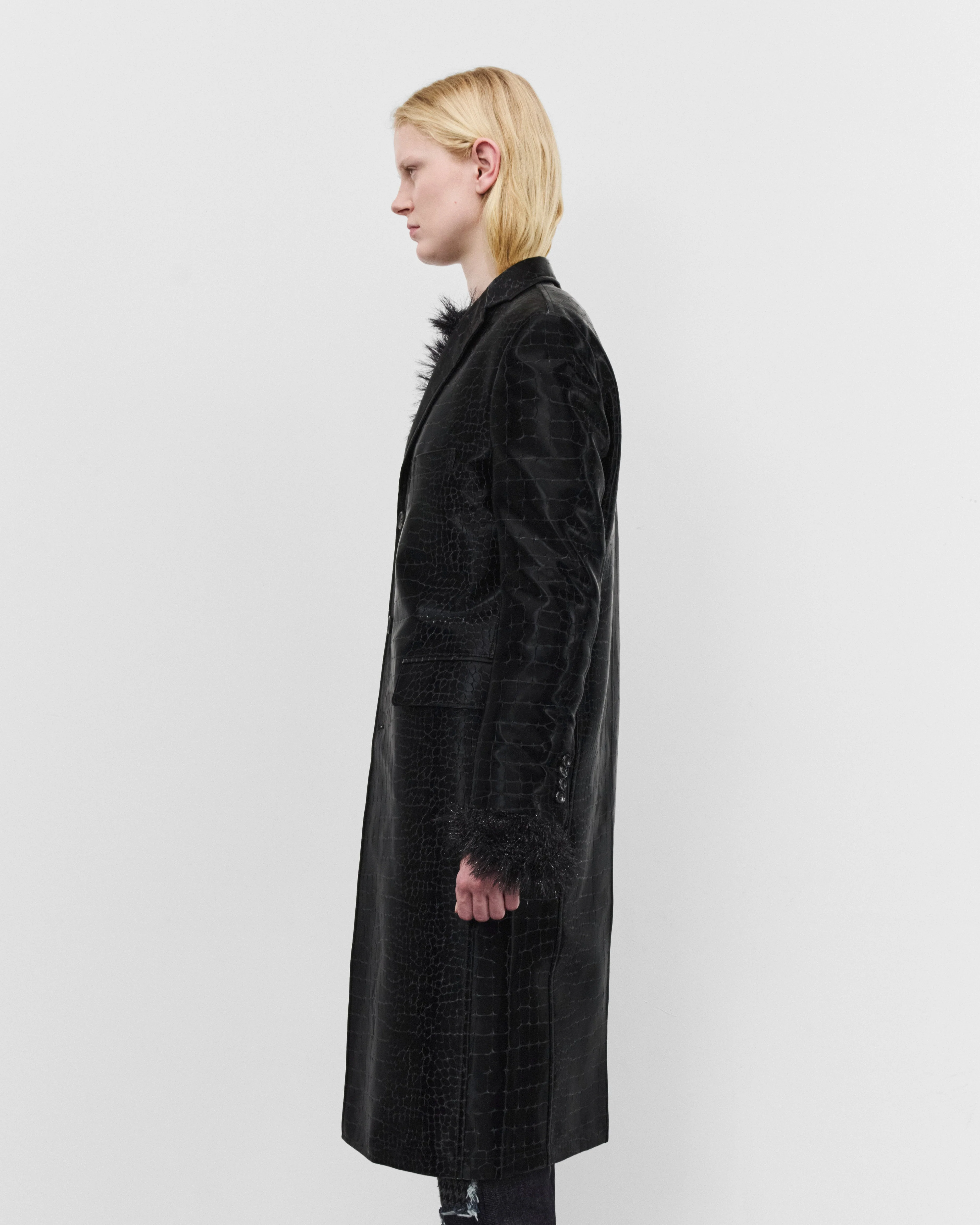 Junya Watanabe - Women's Embossed Single Breasted Coat - (Black)