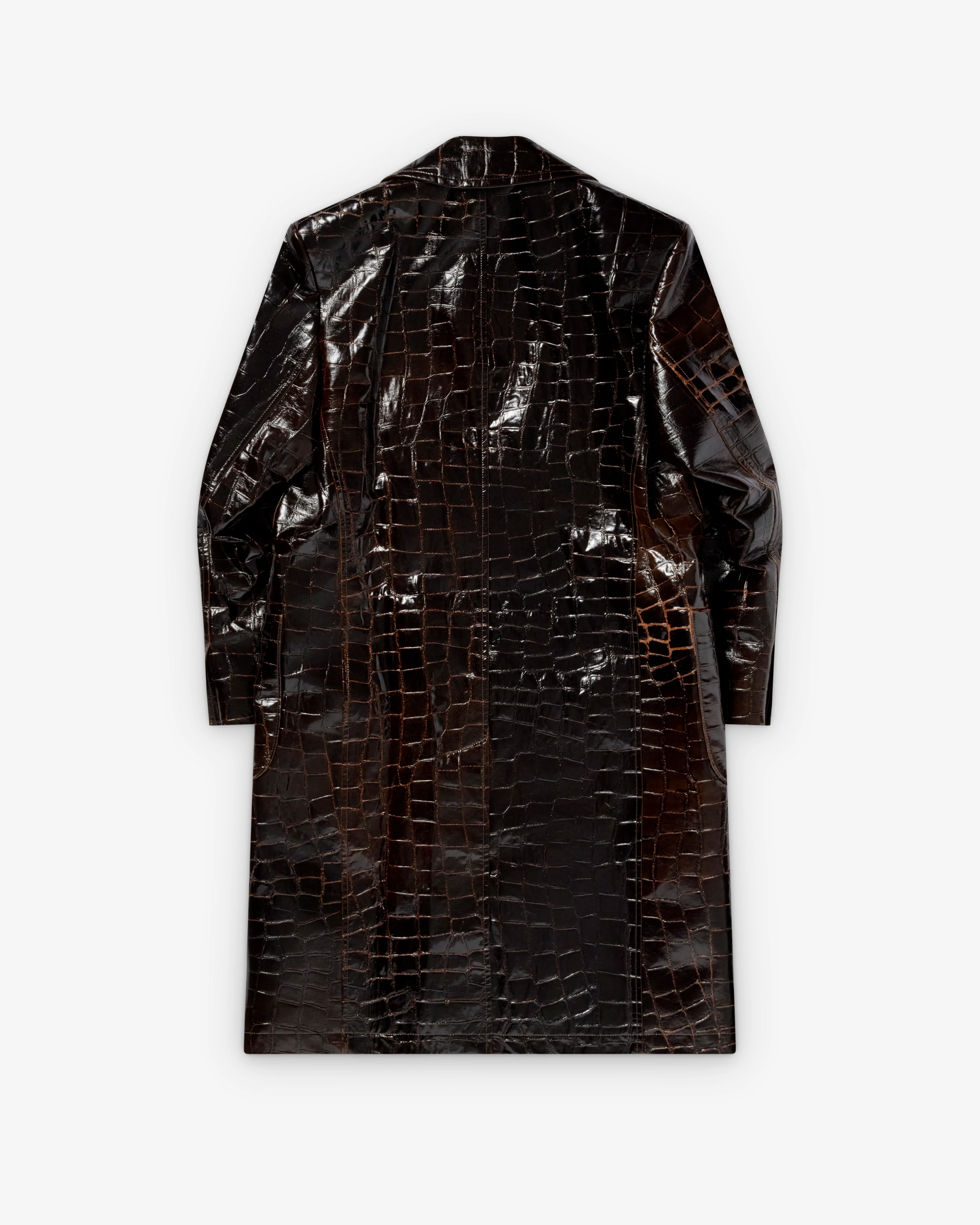 Junya Watanabe - Women's Embossed Double Breasted Coat - (Brown)