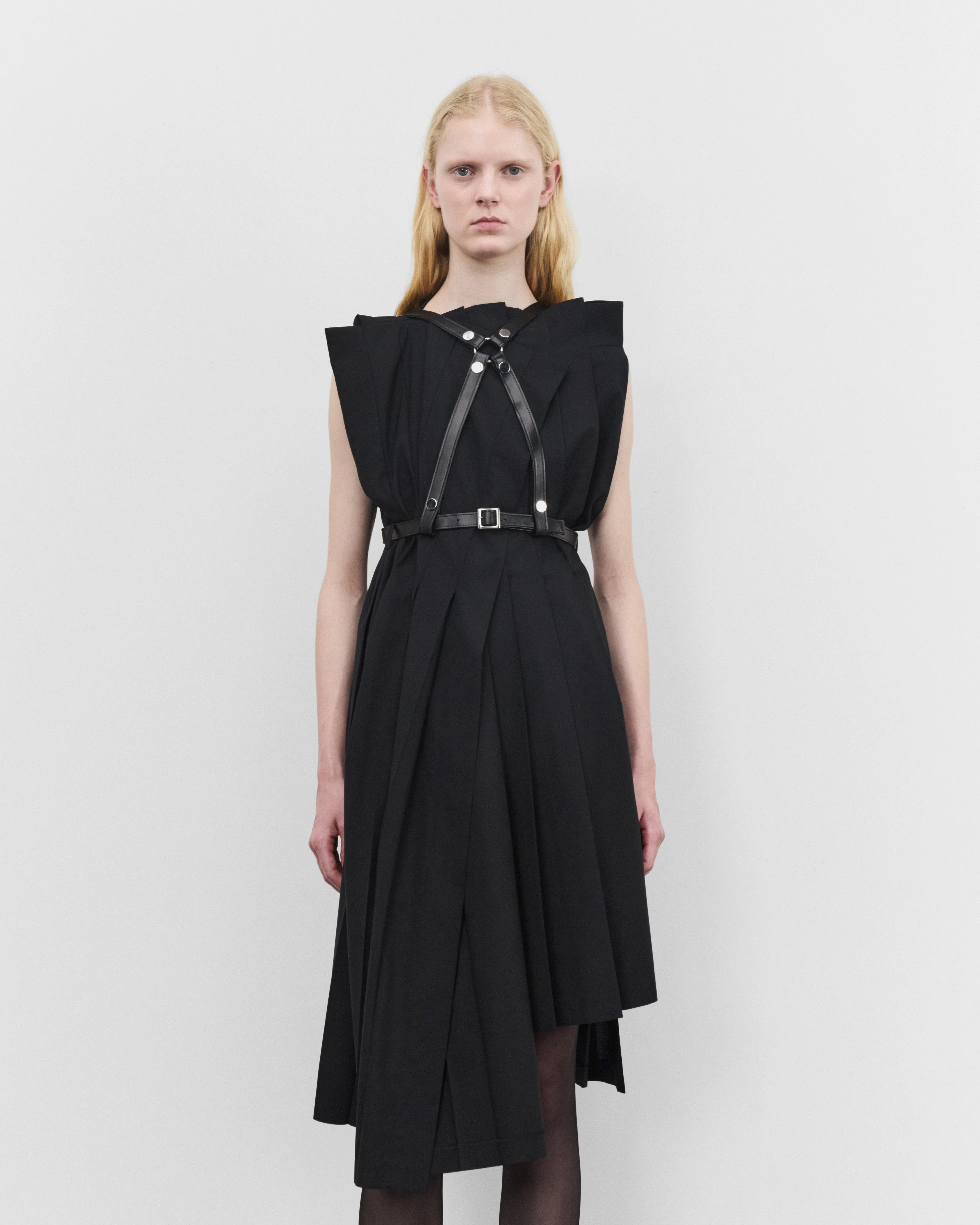 Junya Watanabe - Women's Pleated Dress with Harness - (Black)